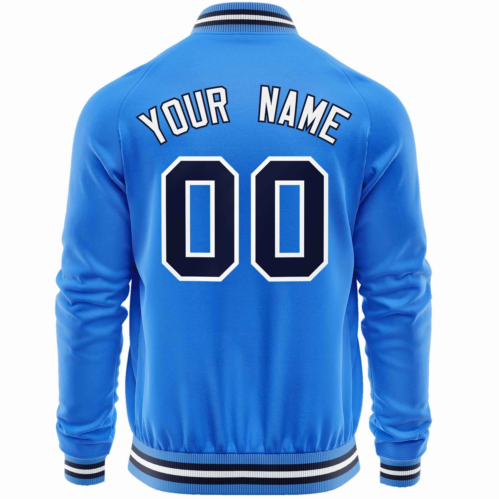 Custom Classic Style Letterman Jackets Personalized Stitched Letters & Number Full-Zip Baseball Jacket