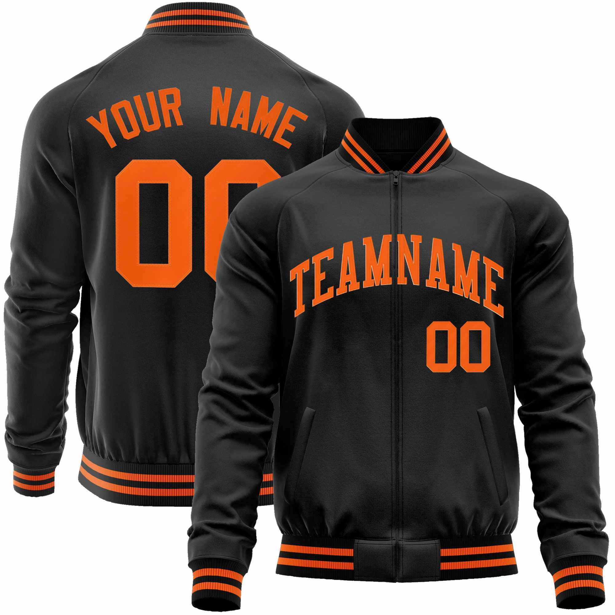 Custom Classic Style Letterman Jackets Personalized Stitched Letters & Number Full-Zip Baseball Jacket