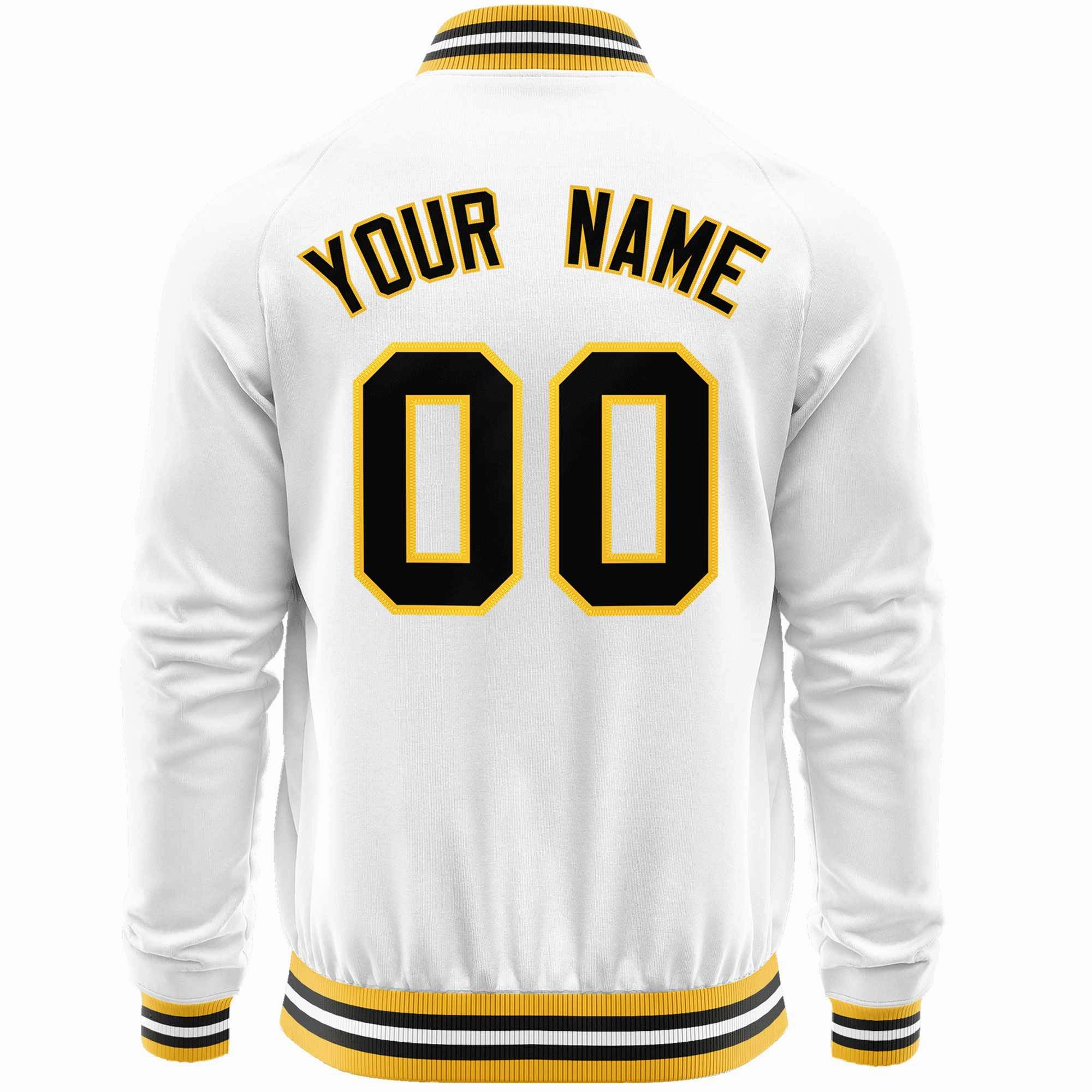 Custom Classic Style Letterman Jackets Personalized Stitched Letters & Number Full-Zip Baseball Jacket