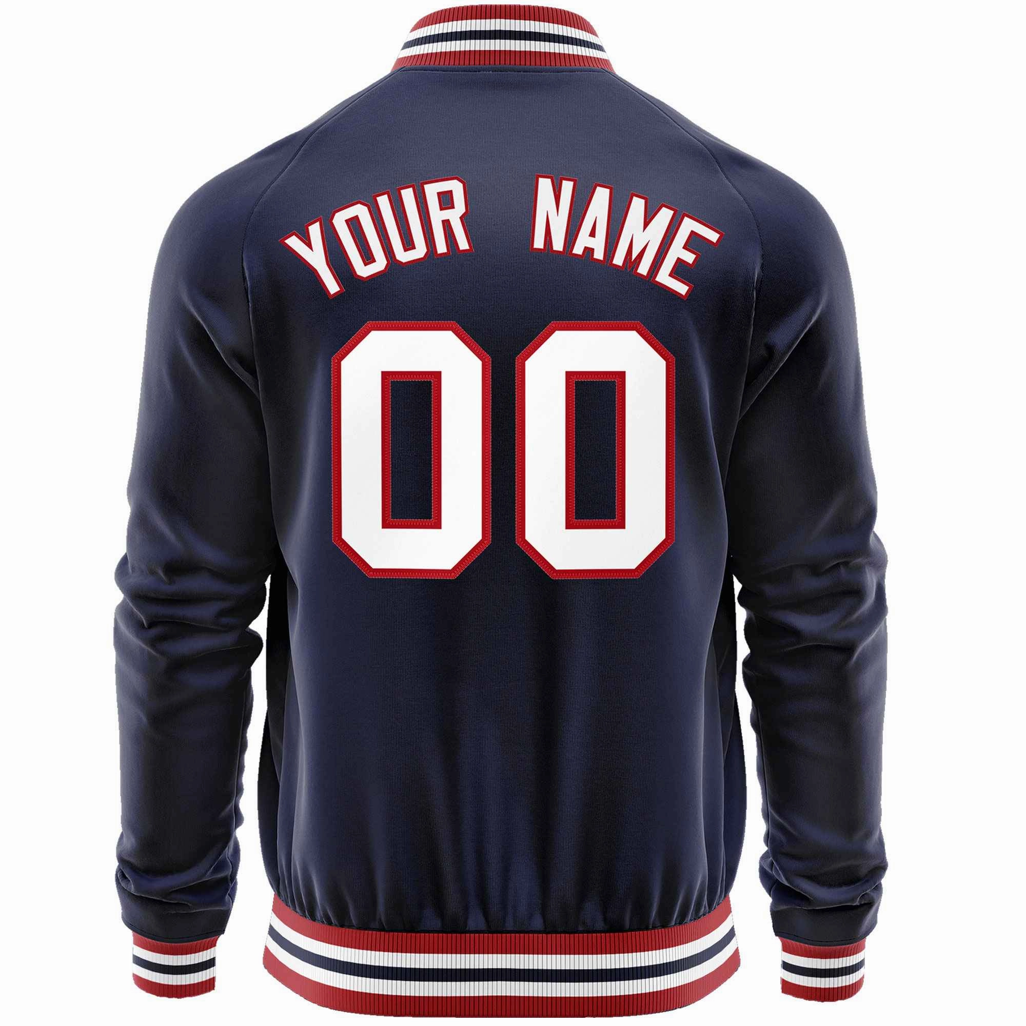 Custom Classic Style Letterman Jackets Personalized Stitched Letters & Number Full-Zip Baseball Jacket