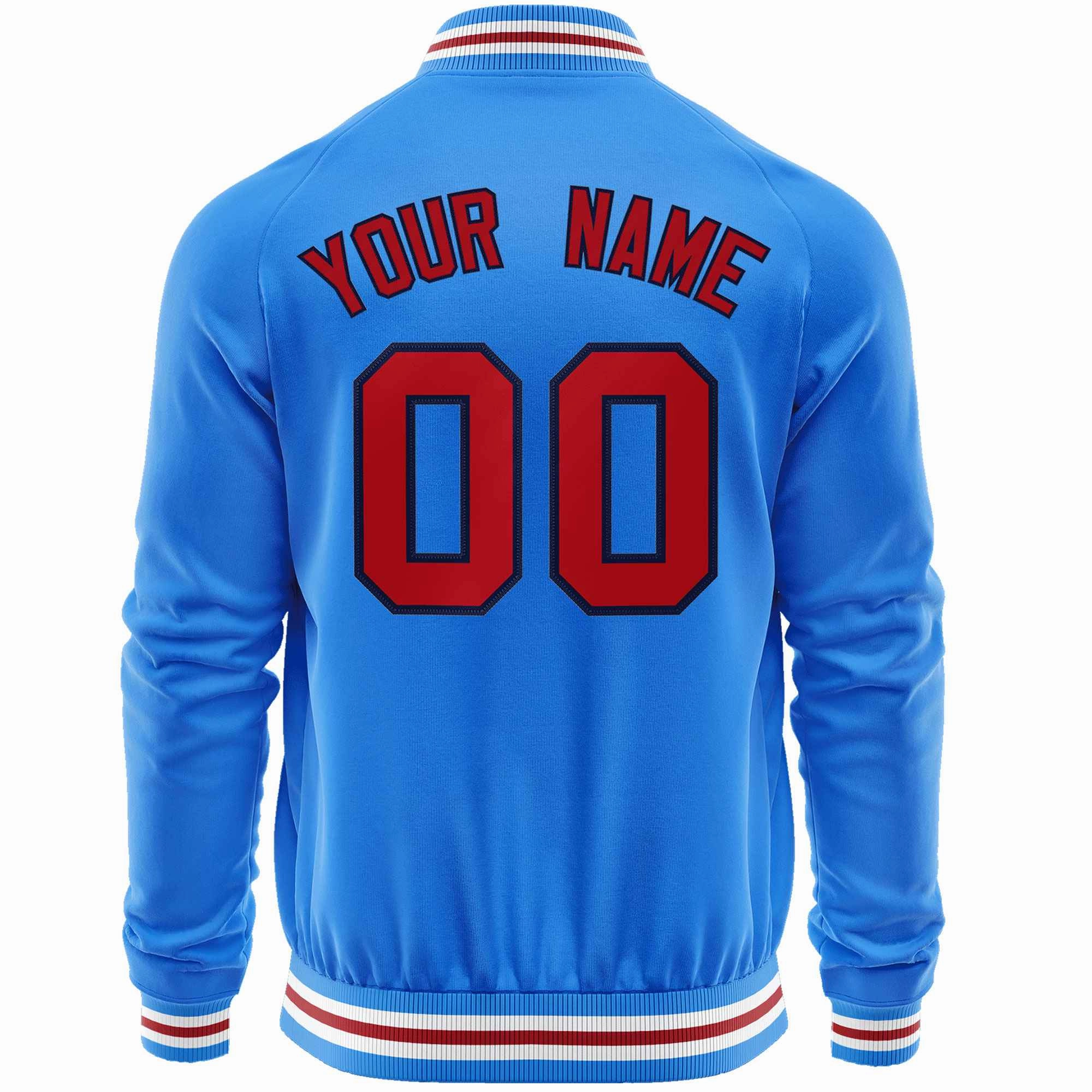 Custom Classic Style Letterman Jackets Personalized Stitched Letters & Number Full-Zip Baseball Jacket