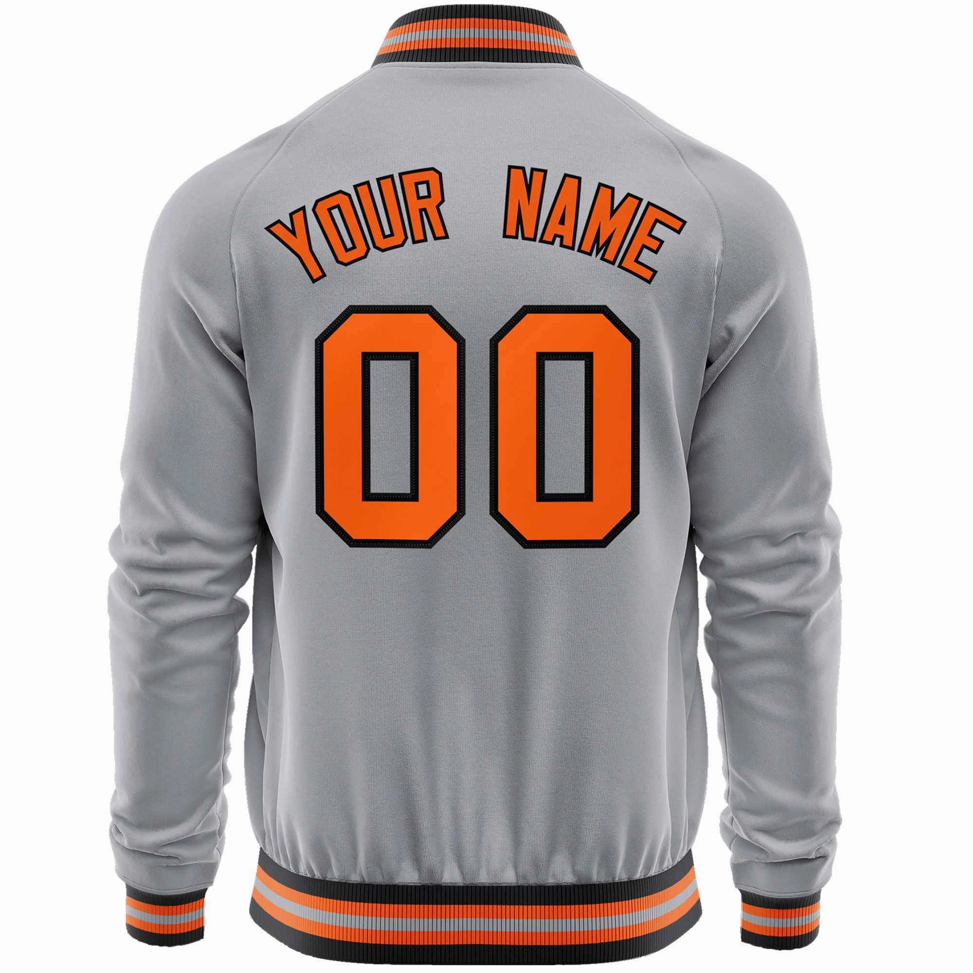 Custom Classic Style Letterman Jackets Personalized Stitched Letters & Number Full-Zip Baseball Jacket