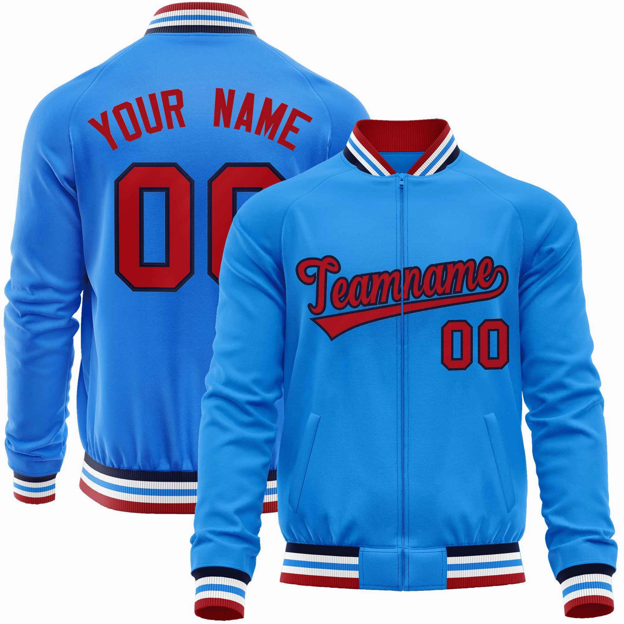 Custom Classic Style  Personalized Stitched Letters & Number Men/Women/Youth Varsity Full-Zip Baseball Jacket