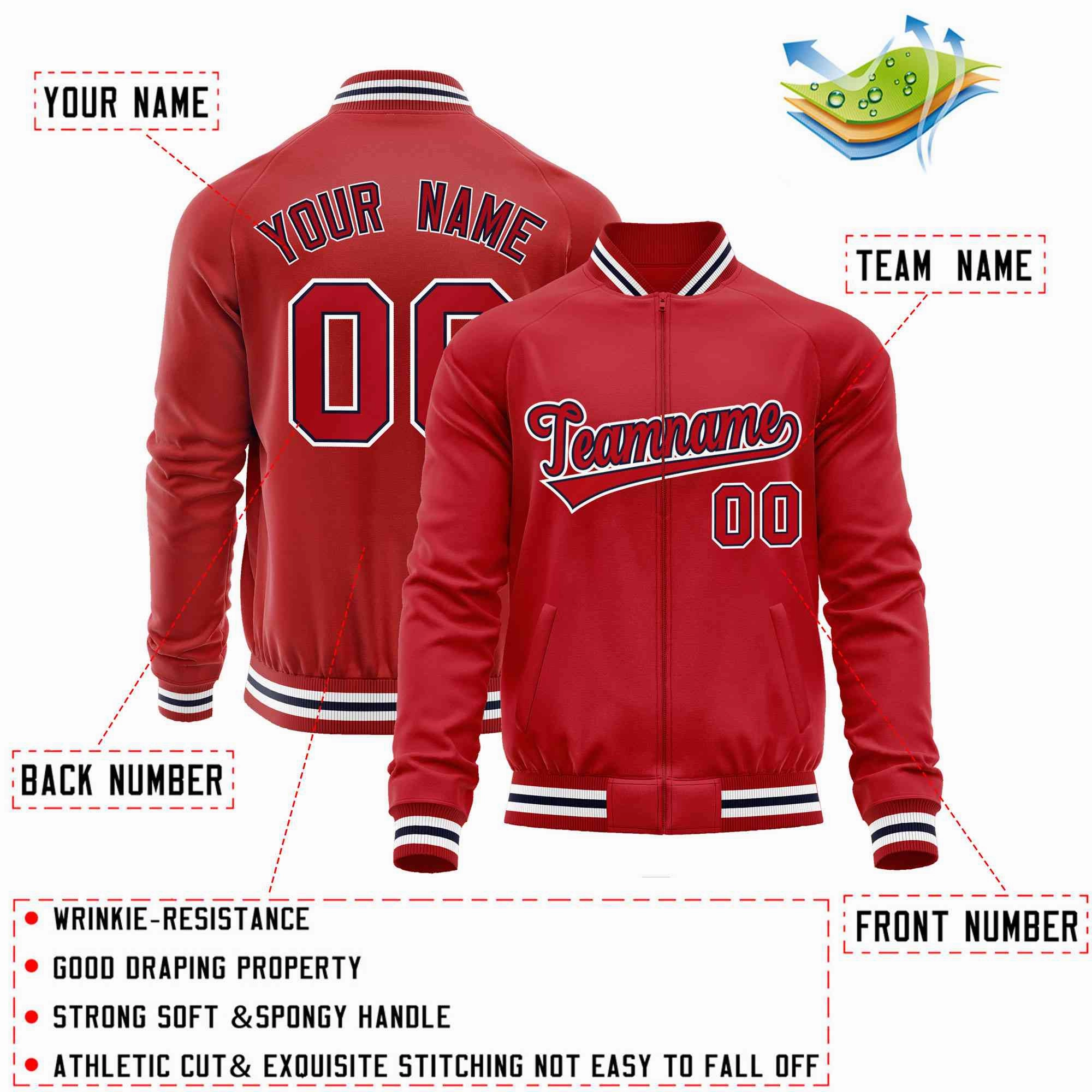 Custom Classic Style  Personalized Stitched Letters & Number Men/Women/Youth Varsity Full-Zip Baseball Jacket