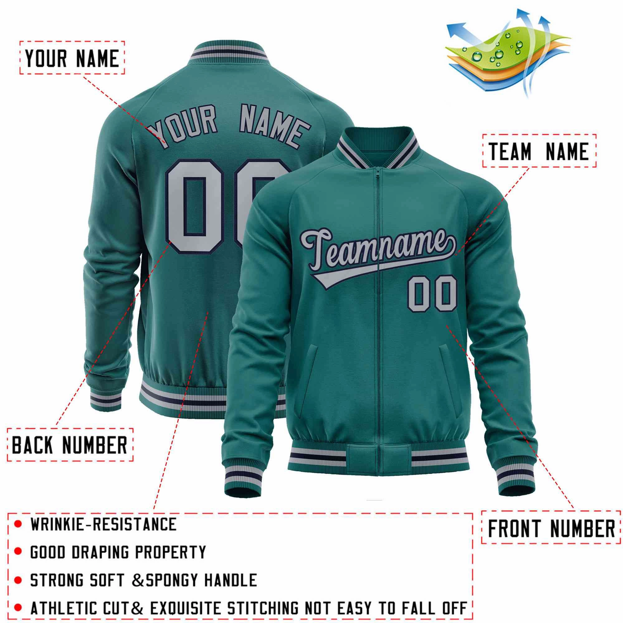 Custom Classic Style  Personalized Stitched Letters & Number Men/Women/Youth Varsity Full-Zip Baseball Jacket