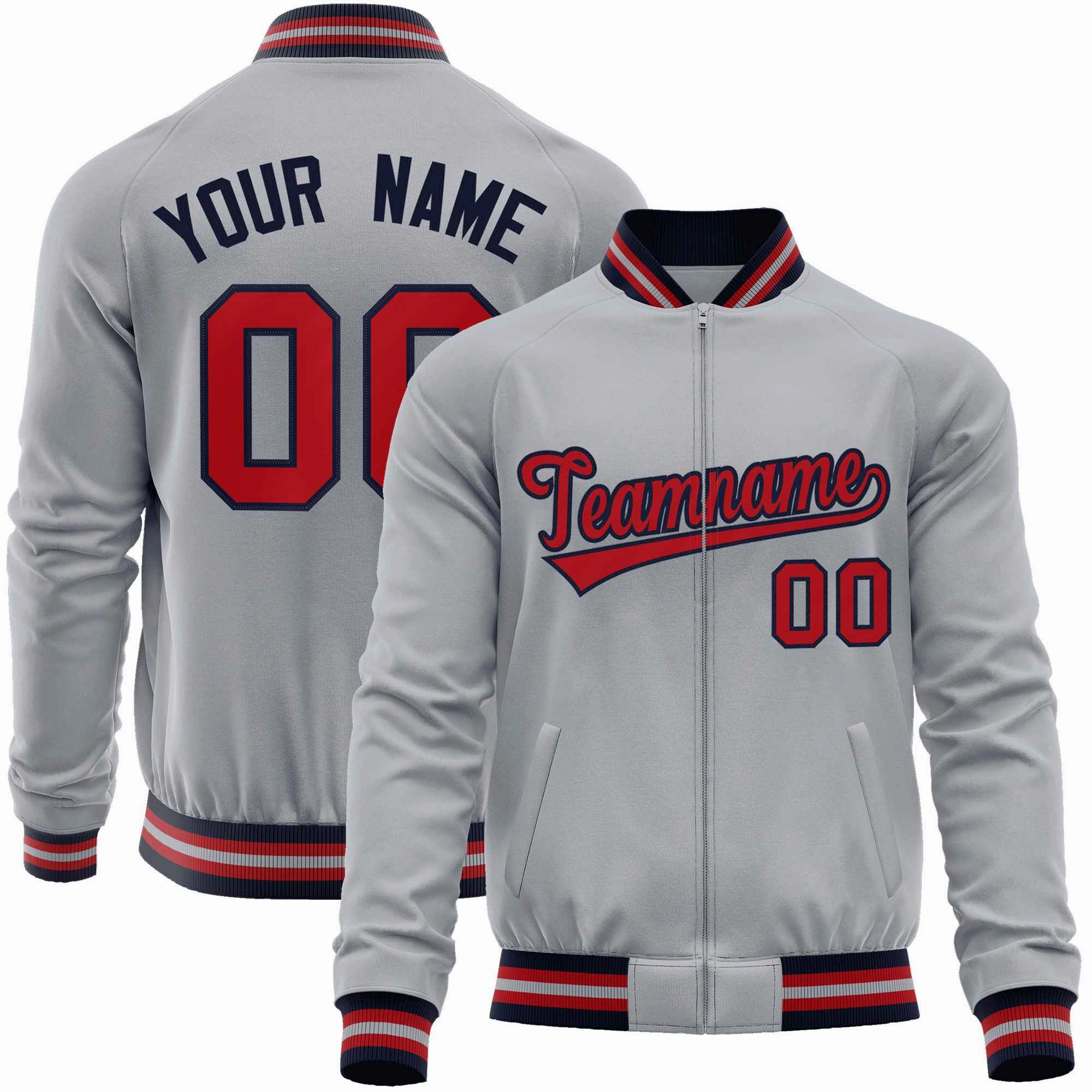 Custom Classic Style  Personalized Stitched Letters & Number Men/Women/Youth Varsity Full-Zip Baseball Jacket