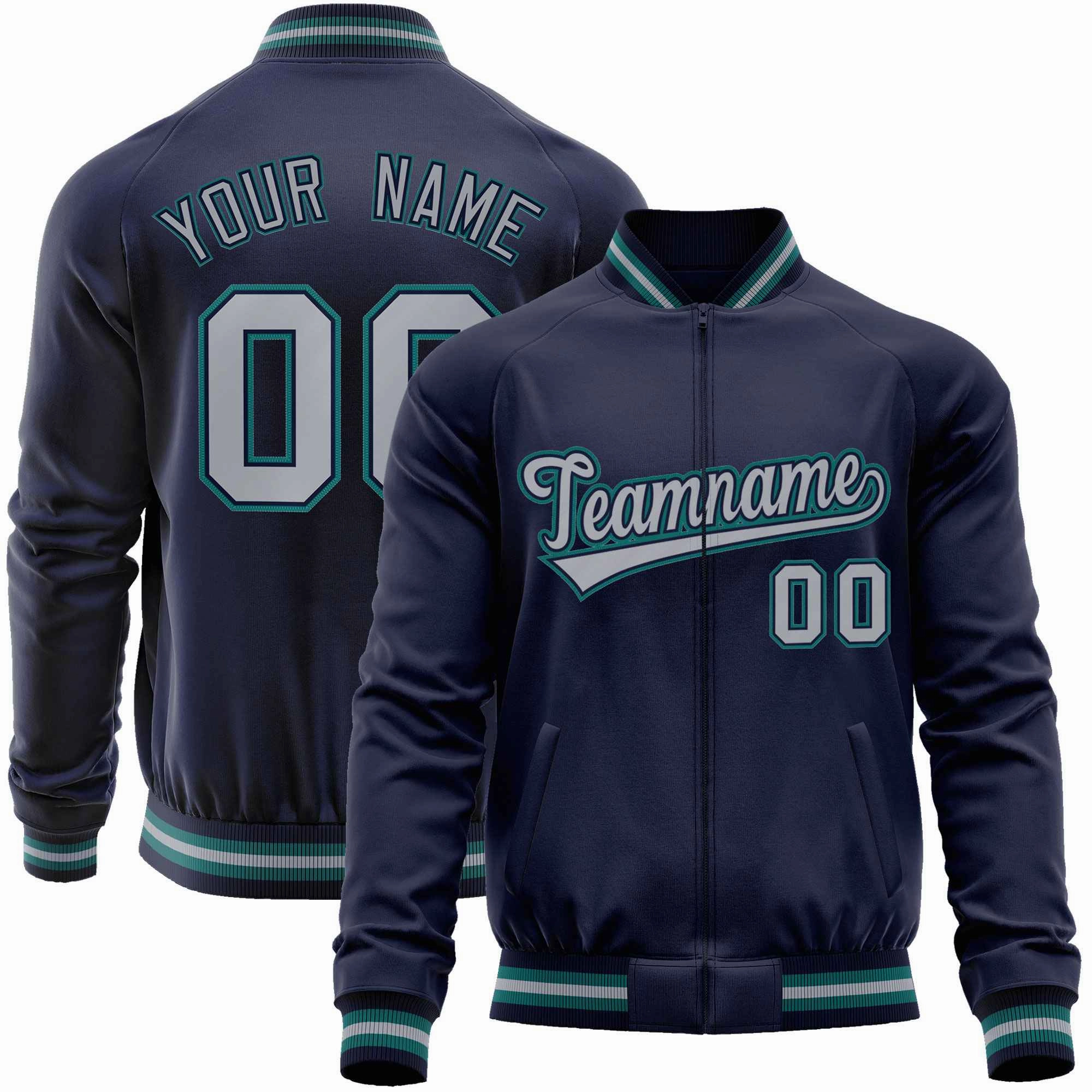Custom Classic Style  Personalized Stitched Letters & Number Men/Women/Youth Varsity Full-Zip Baseball Jacket