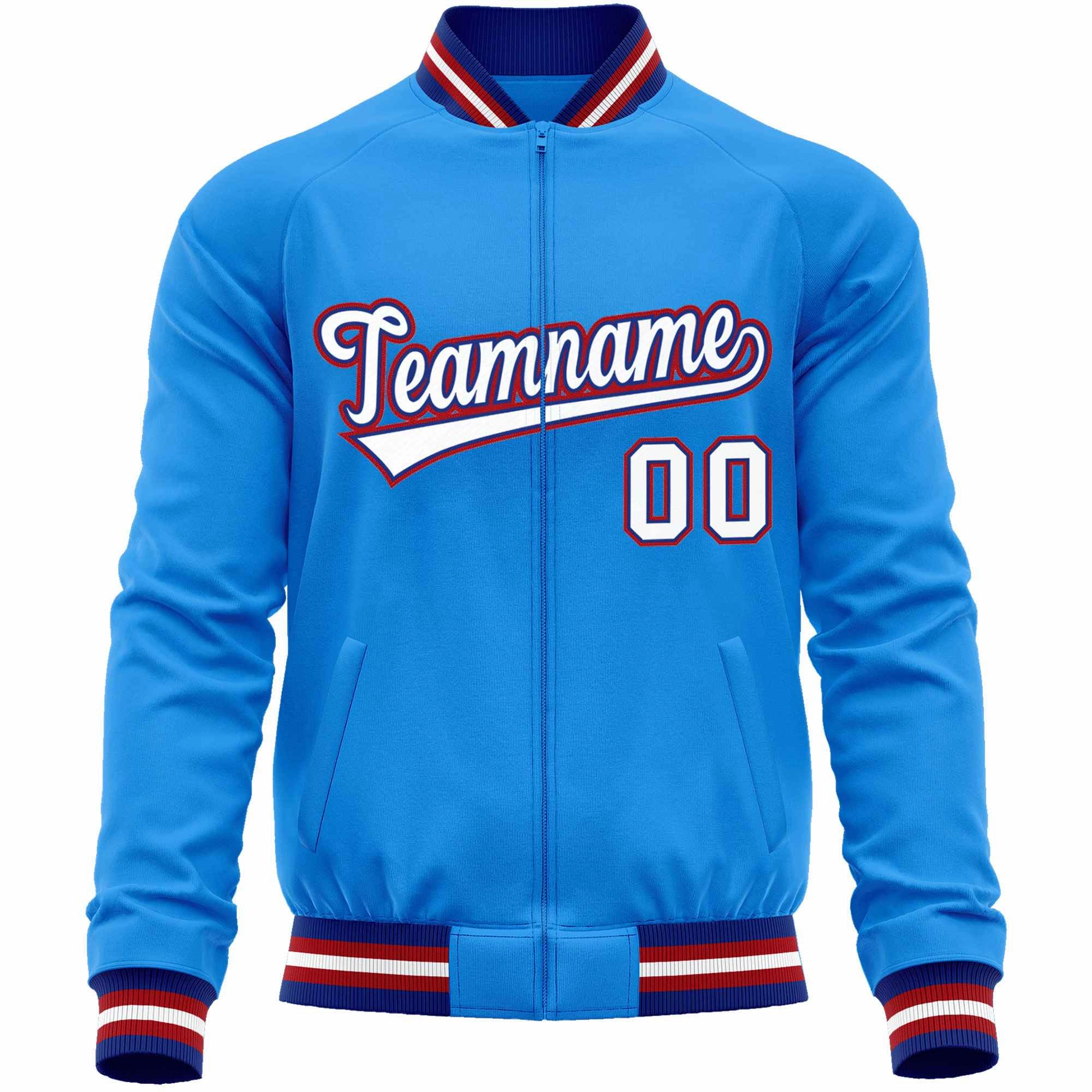 Custom Classic Style  Personalized Stitched Letters & Number Men/Women/Youth Varsity Full-Zip Baseball Jacket