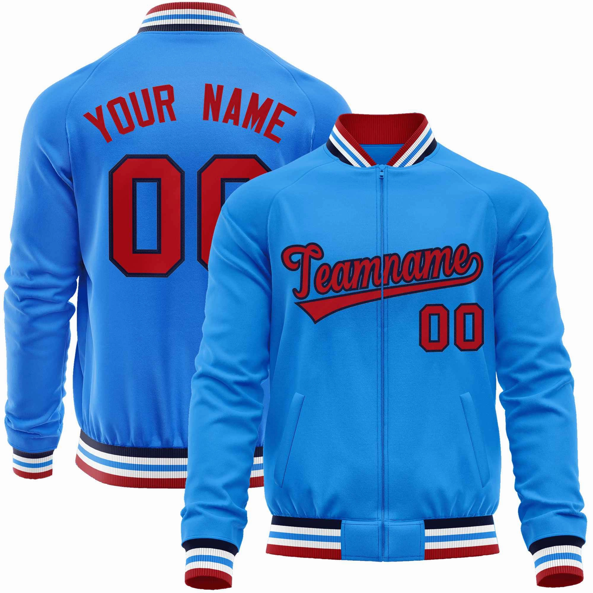 Custom Classic Style  Personalized Stitched Letters & Number Men/Women/Youth Varsity Full-Zip Baseball Jacket
