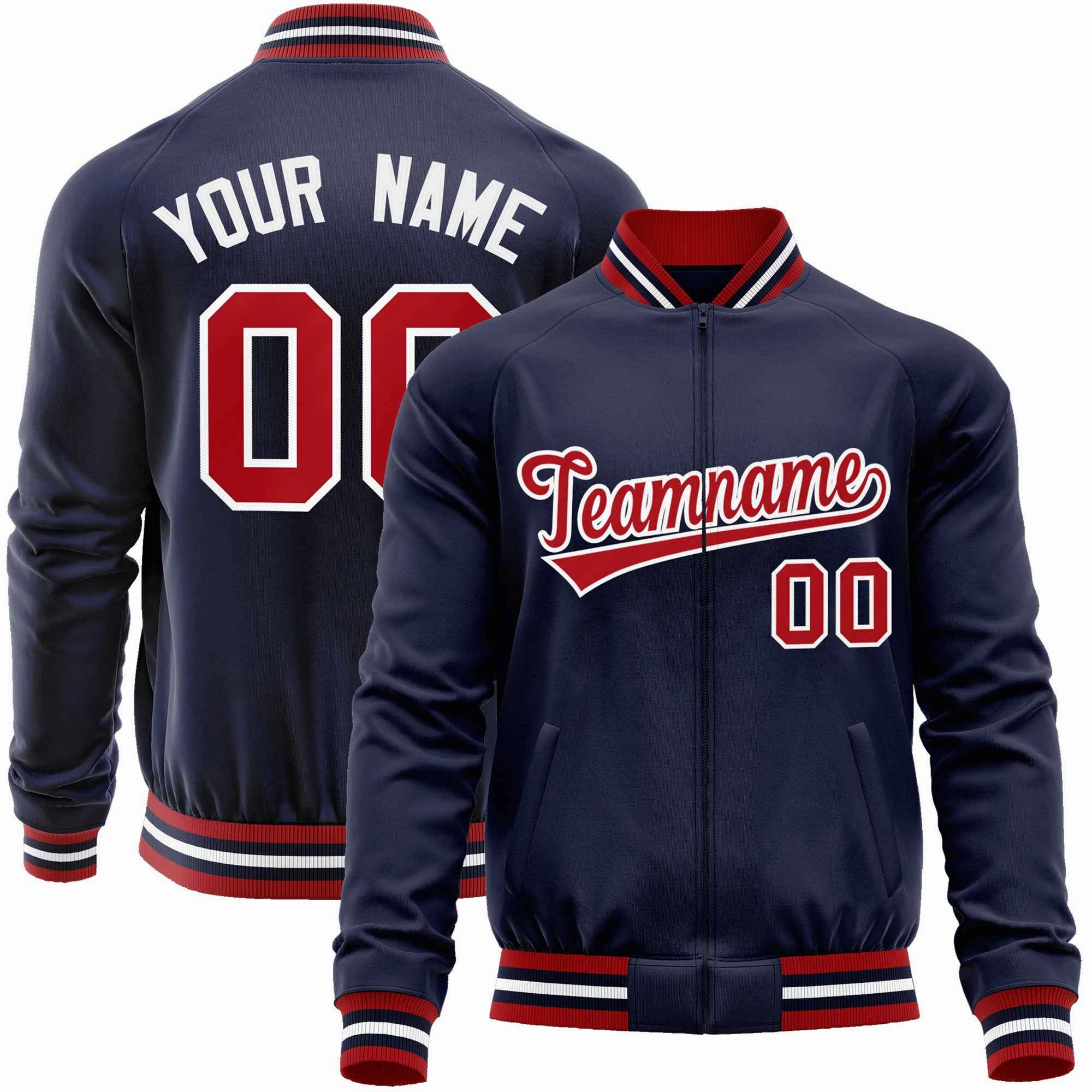 Custom Classic Style  Personalized Stitched Letters & Number Men/Women/Youth Varsity Full-Zip Baseball Jacket