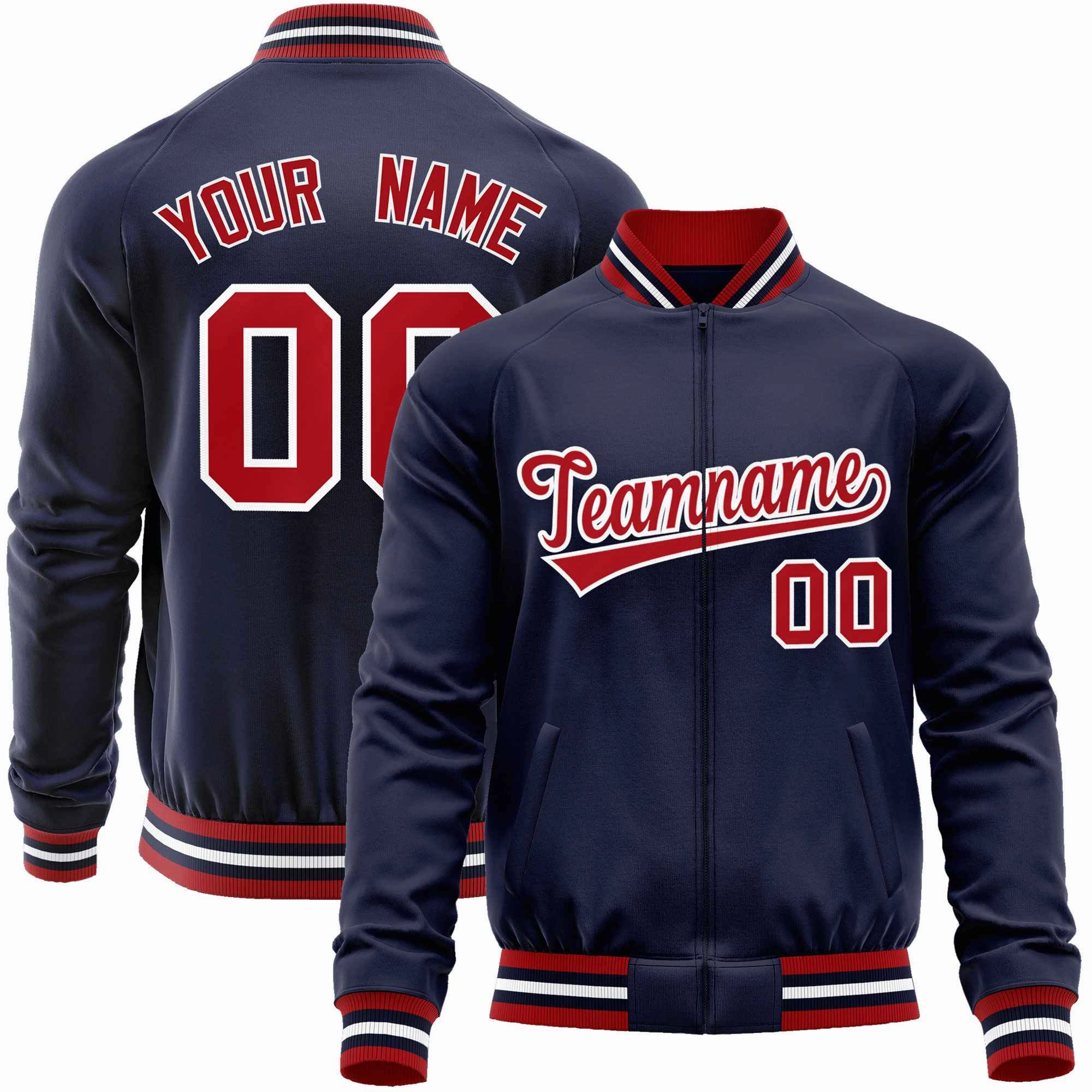 Custom Classic Style  Personalized Stitched Letters & Number Men/Women/Youth Varsity Full-Zip Baseball Jacket