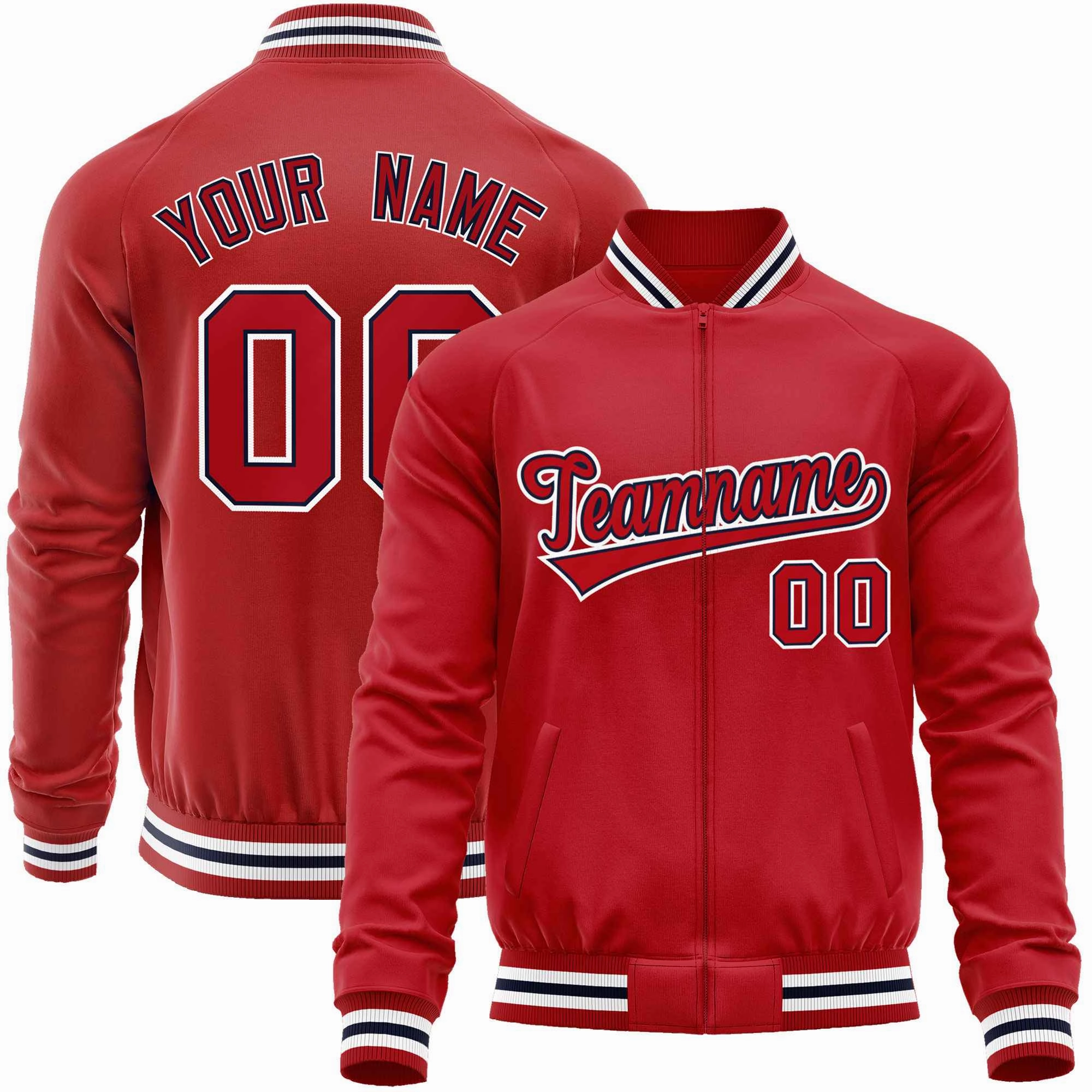 Custom Classic Style  Personalized Stitched Letters & Number Men/Women/Youth Varsity Full-Zip Baseball Jacket