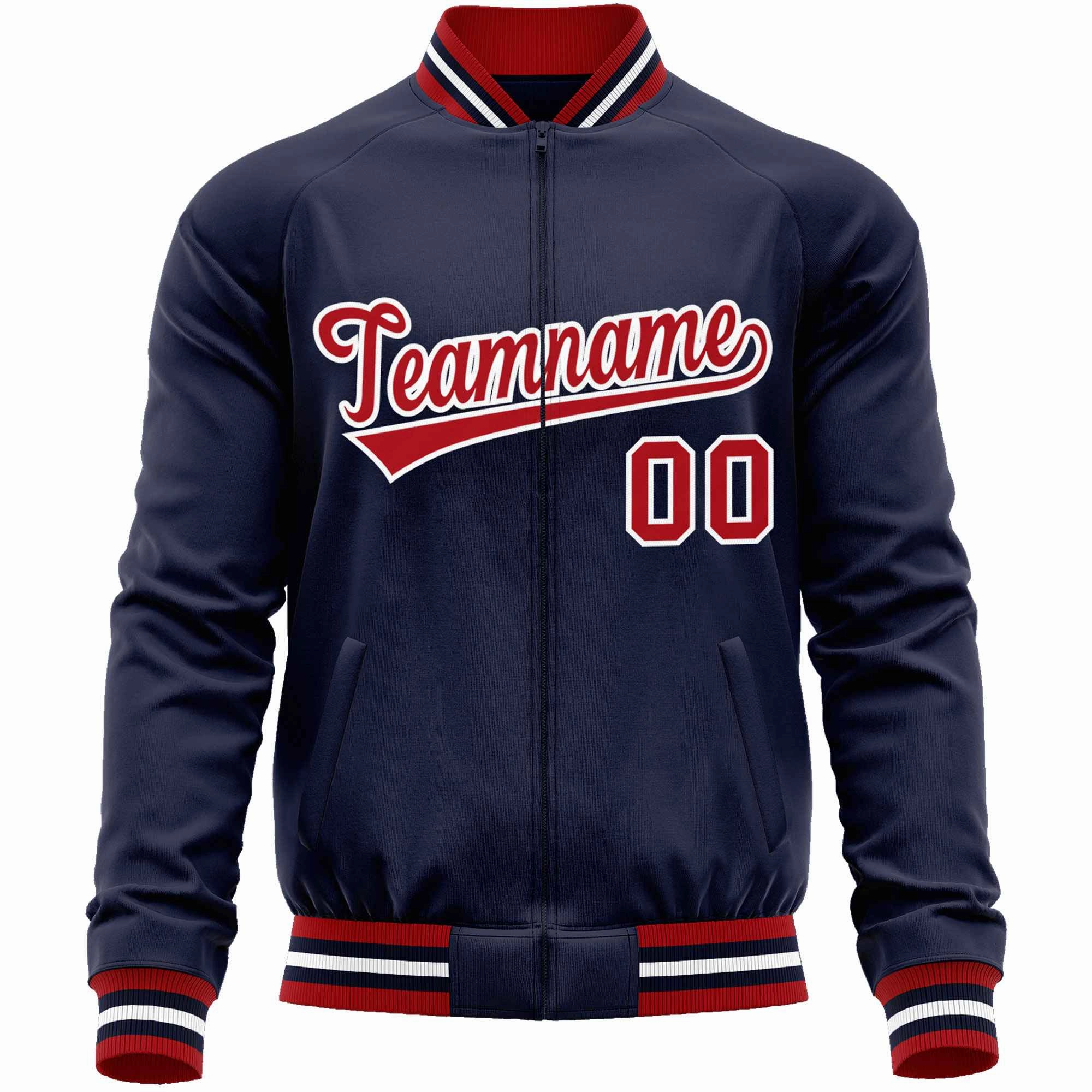 Custom Classic Style  Personalized Stitched Letters & Number Men/Women/Youth Varsity Full-Zip Baseball Jacket