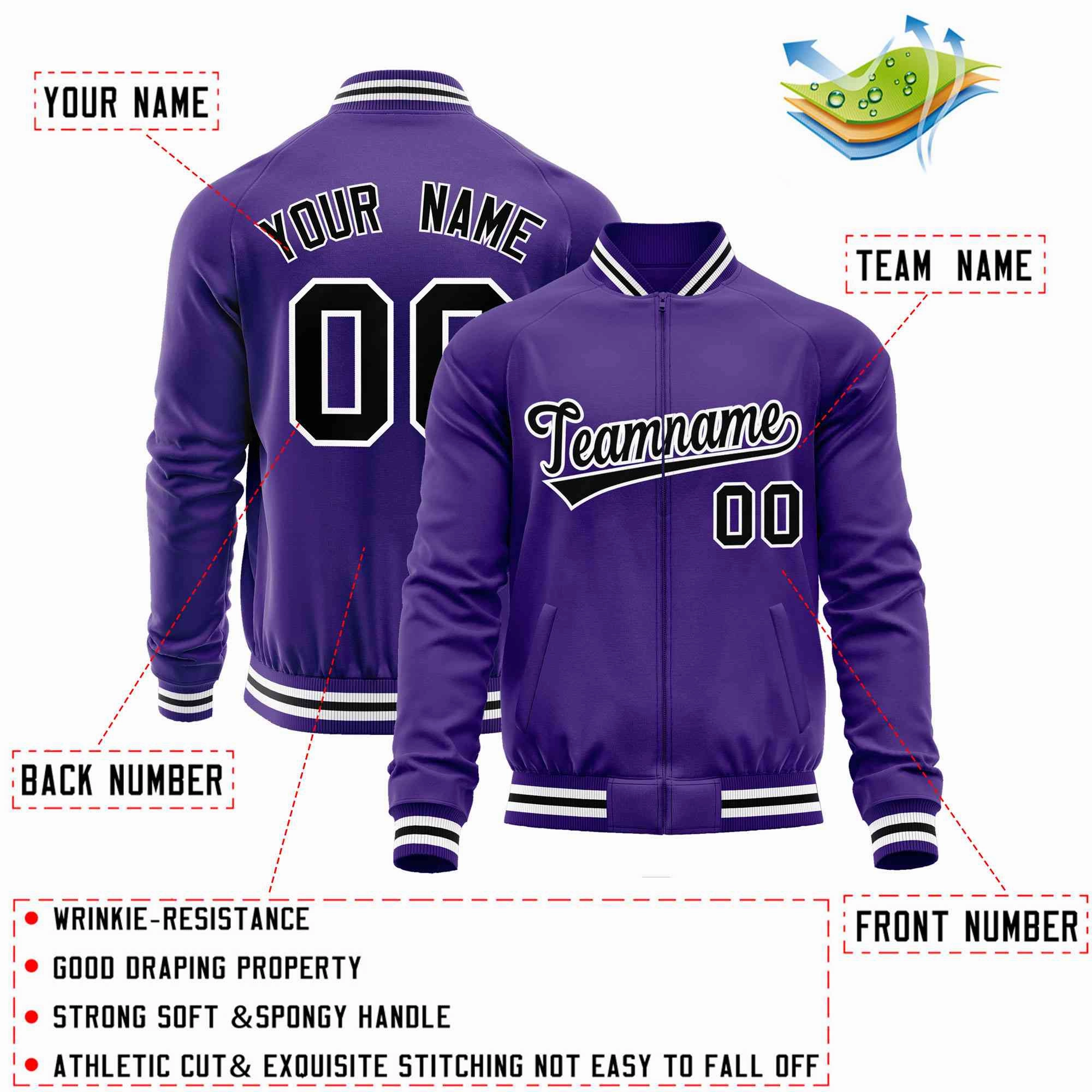 Custom Classic Style  Personalized Stitched Letters & Number Men/Women/Youth Varsity Full-Zip Baseball Jacket