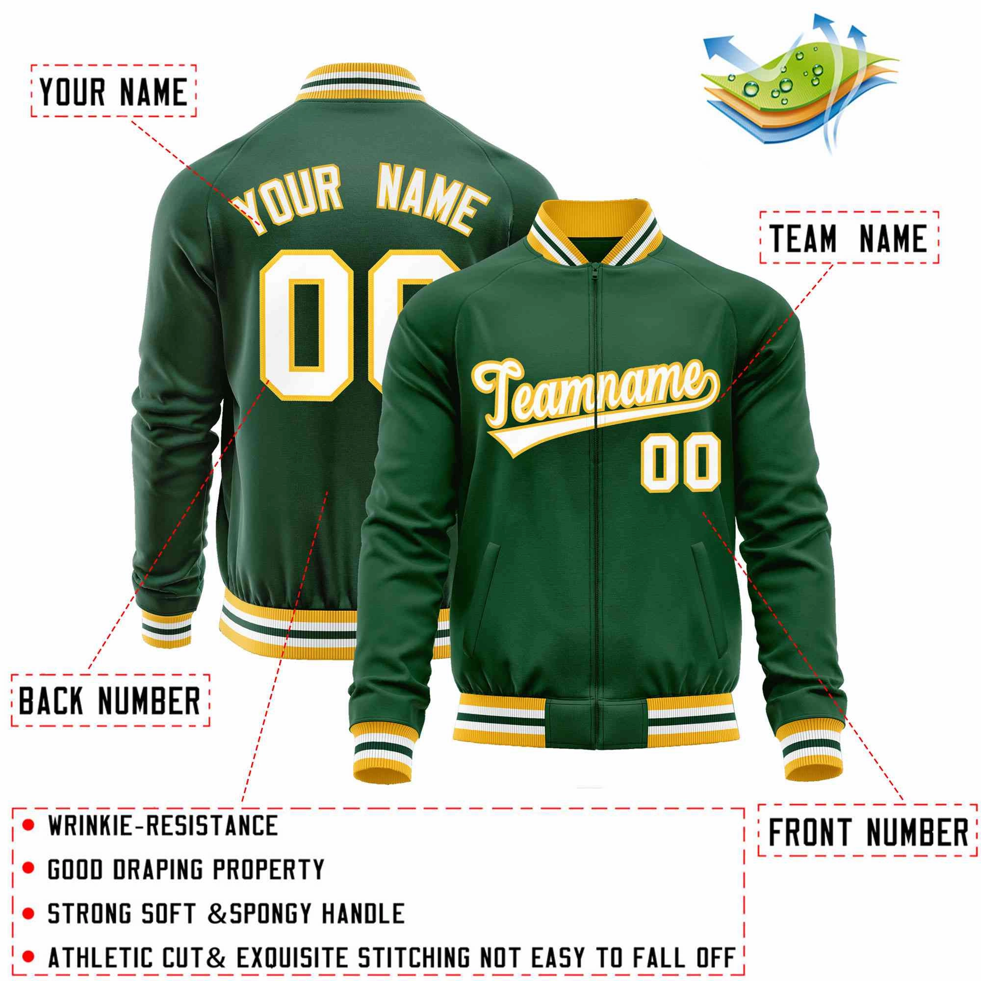 Custom Classic Style  Personalized Stitched Letters & Number Men/Women/Youth Varsity Full-Zip Baseball Jacket