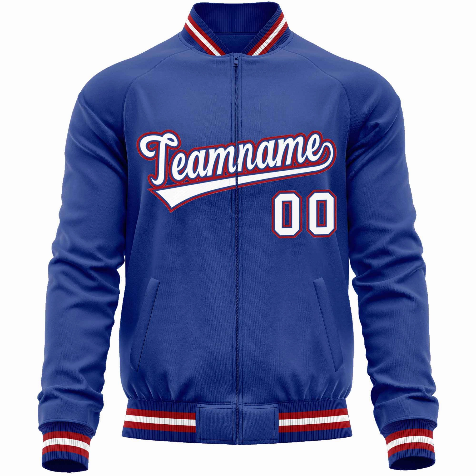 Custom Classic Style  Personalized Stitched Letters & Number Men/Women/Youth Varsity Full-Zip Baseball Jacket