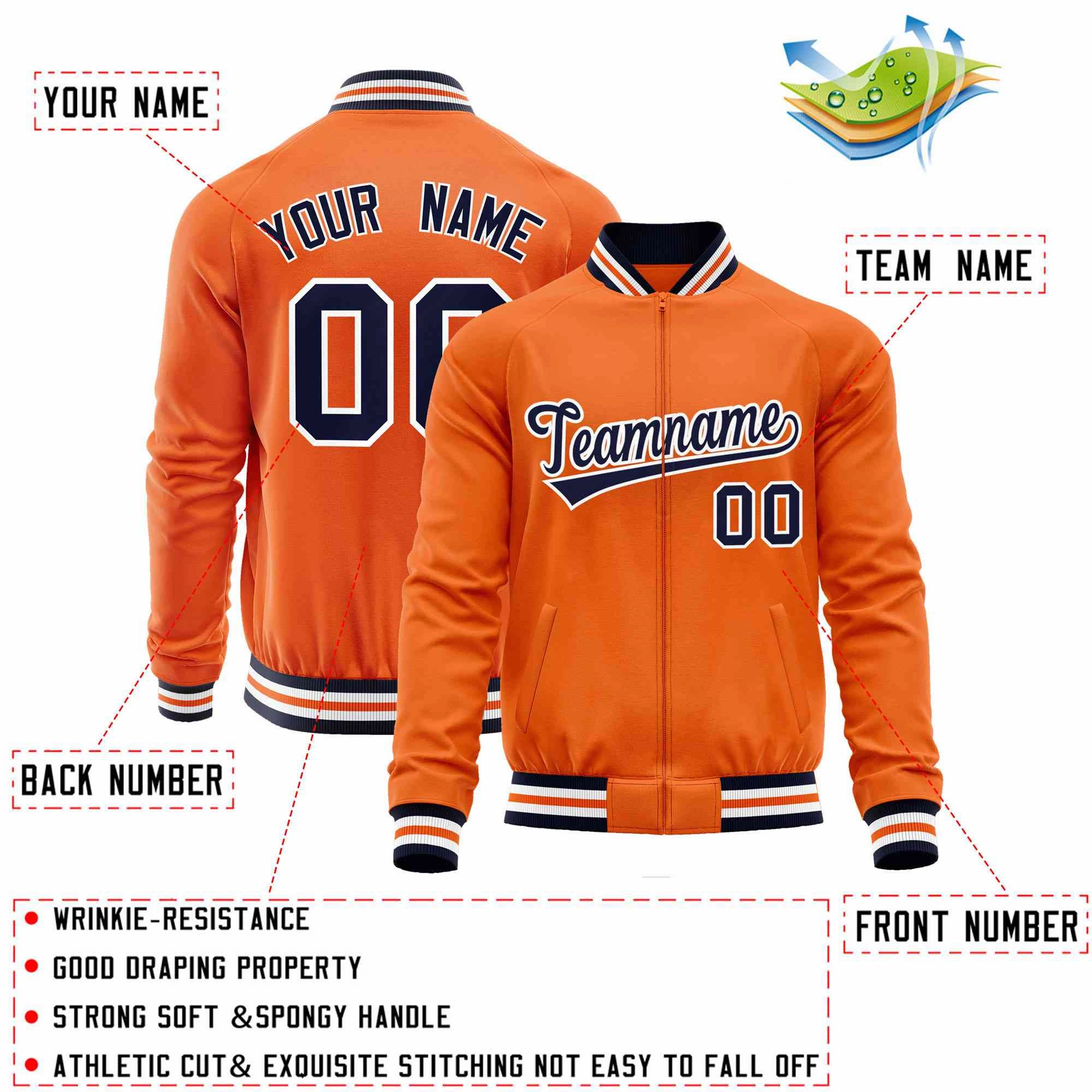 Custom Classic Style  Personalized Stitched Letters & Number Men/Women/Youth Varsity Full-Zip Baseball Jacket