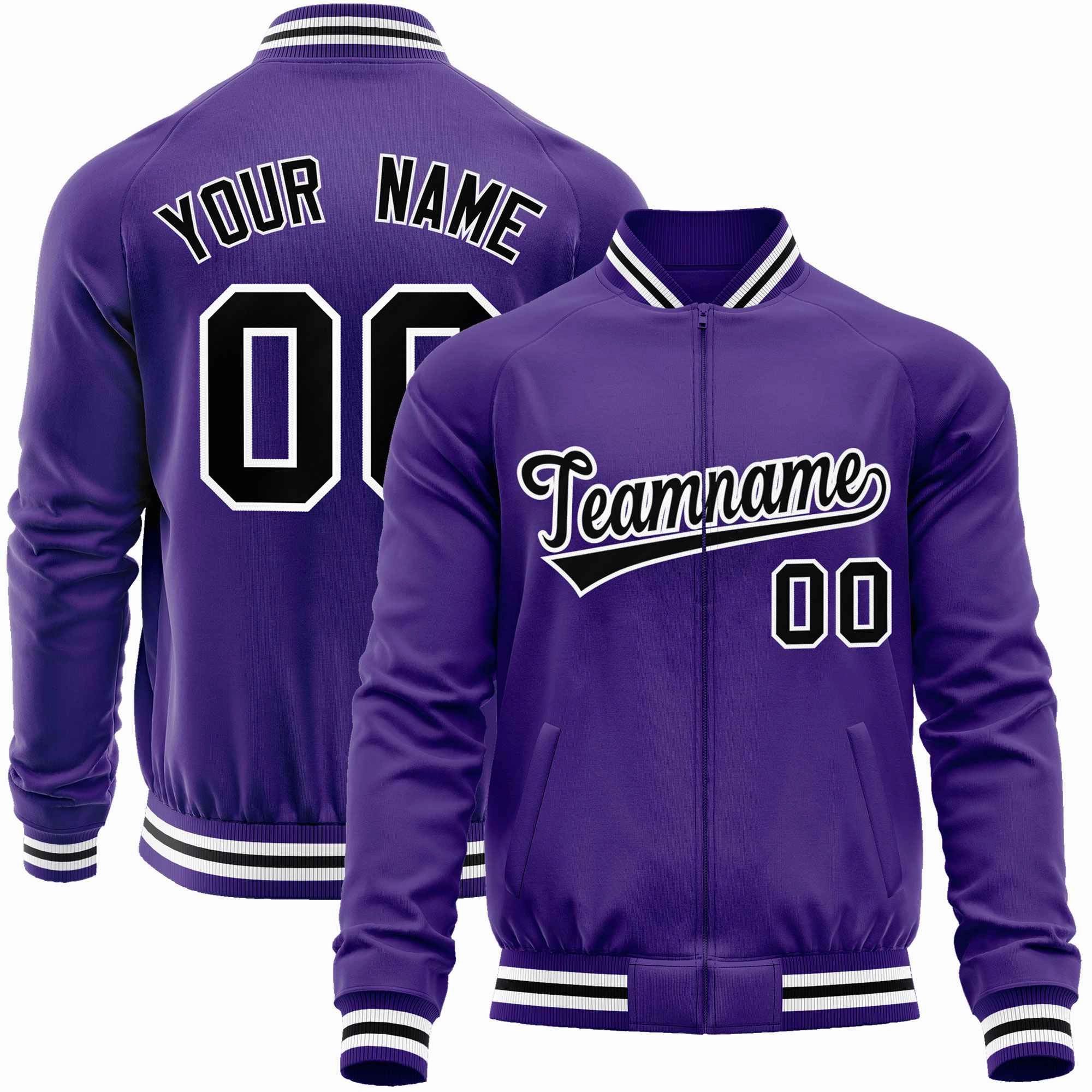 Custom Classic Style  Personalized Stitched Letters & Number Men/Women/Youth Varsity Full-Zip Baseball Jacket