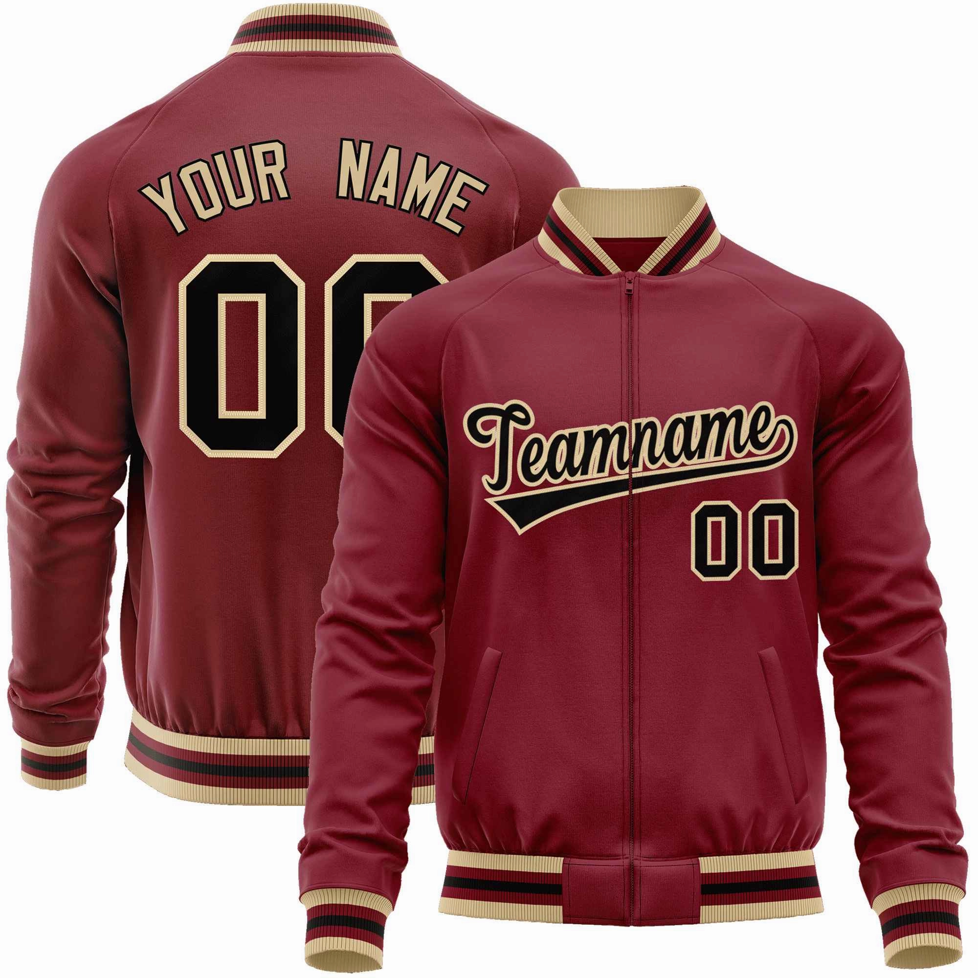 Custom Classic Style  Personalized Stitched Letters & Number Men/Women/Youth Varsity Full-Zip Baseball Jacket