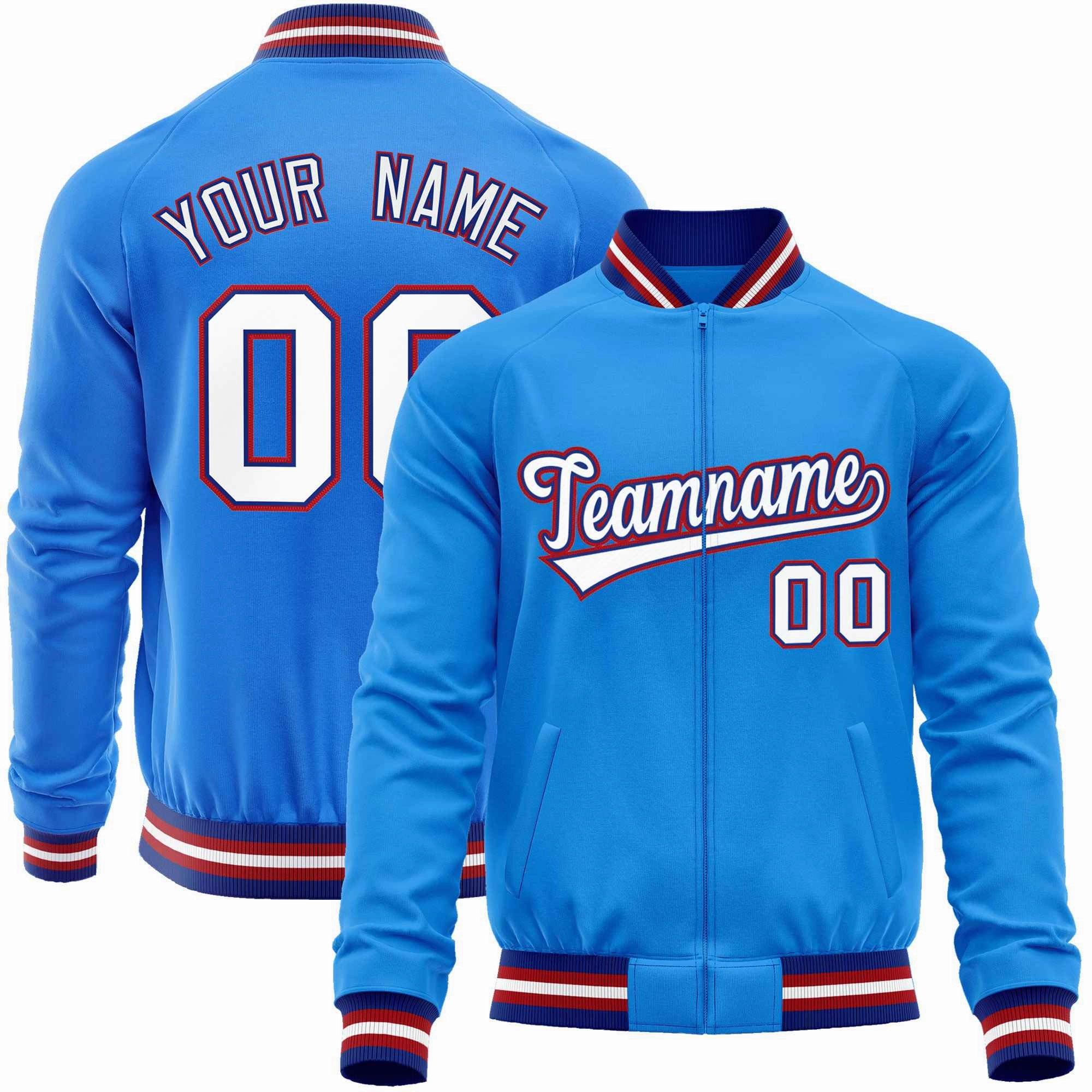 Custom Classic Style  Personalized Stitched Letters & Number Men/Women/Youth Varsity Full-Zip Baseball Jacket