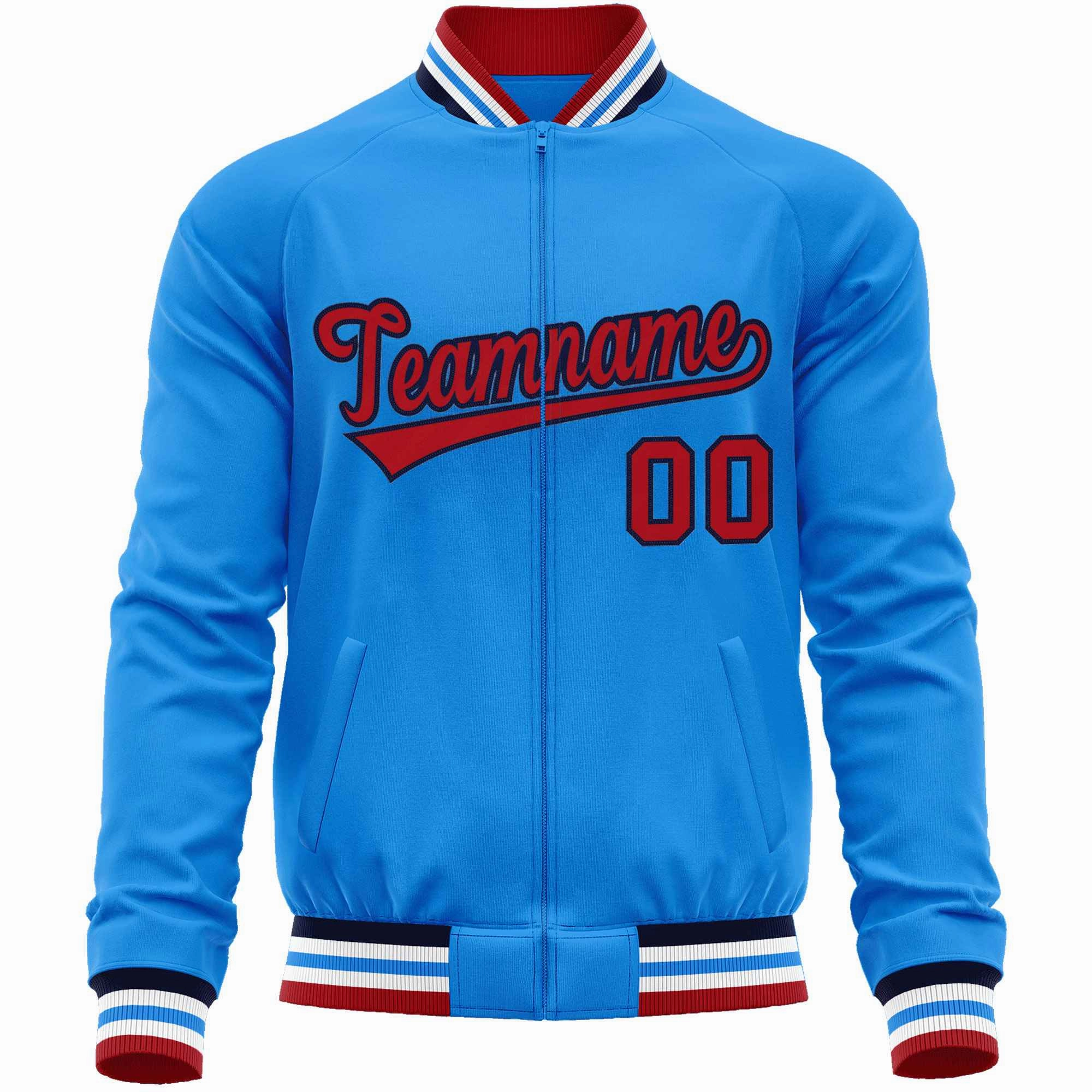 Custom Classic Style  Personalized Stitched Letters & Number Men/Women/Youth Varsity Full-Zip Baseball Jacket