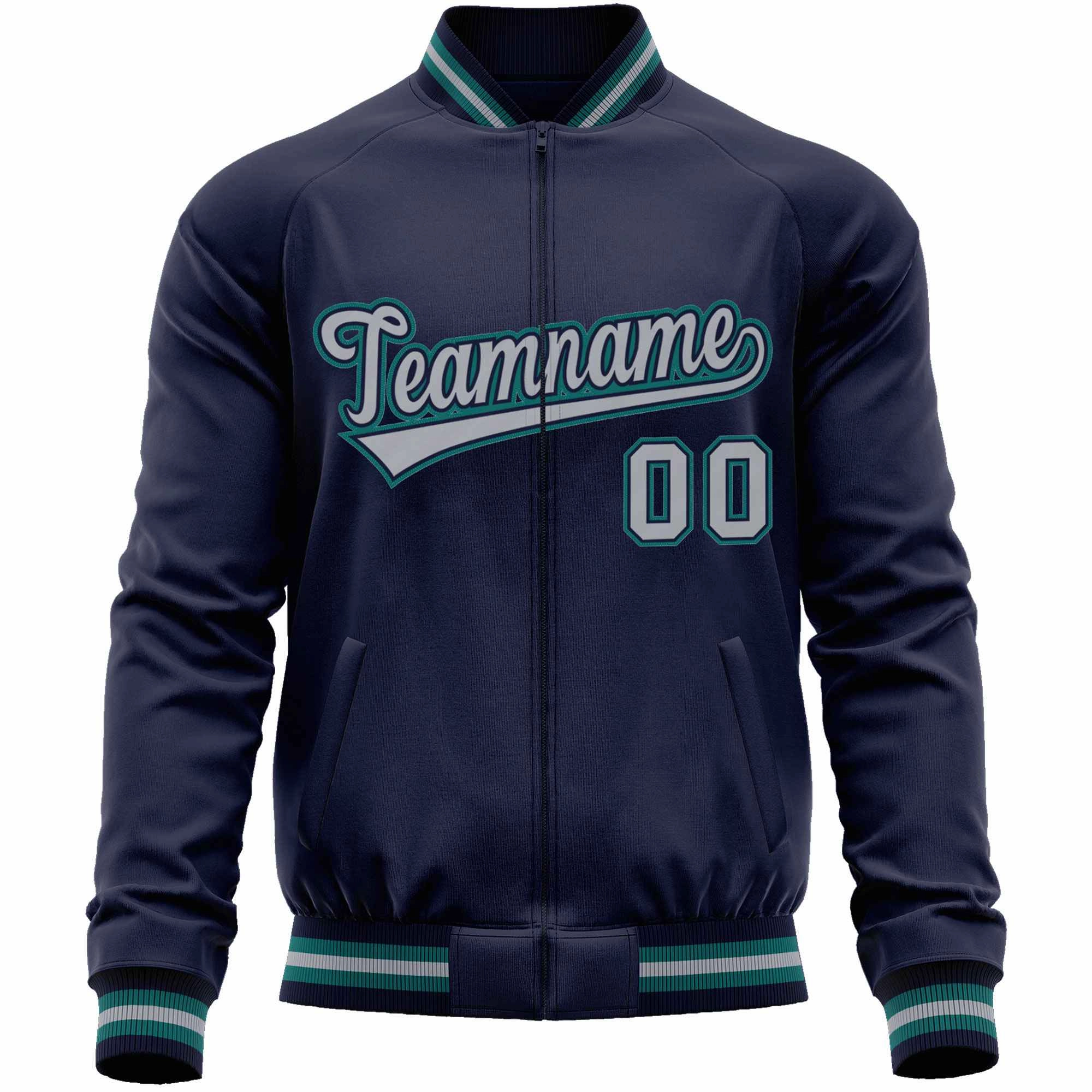 Custom Classic Style  Personalized Stitched Letters & Number Men/Women/Youth Varsity Full-Zip Baseball Jacket