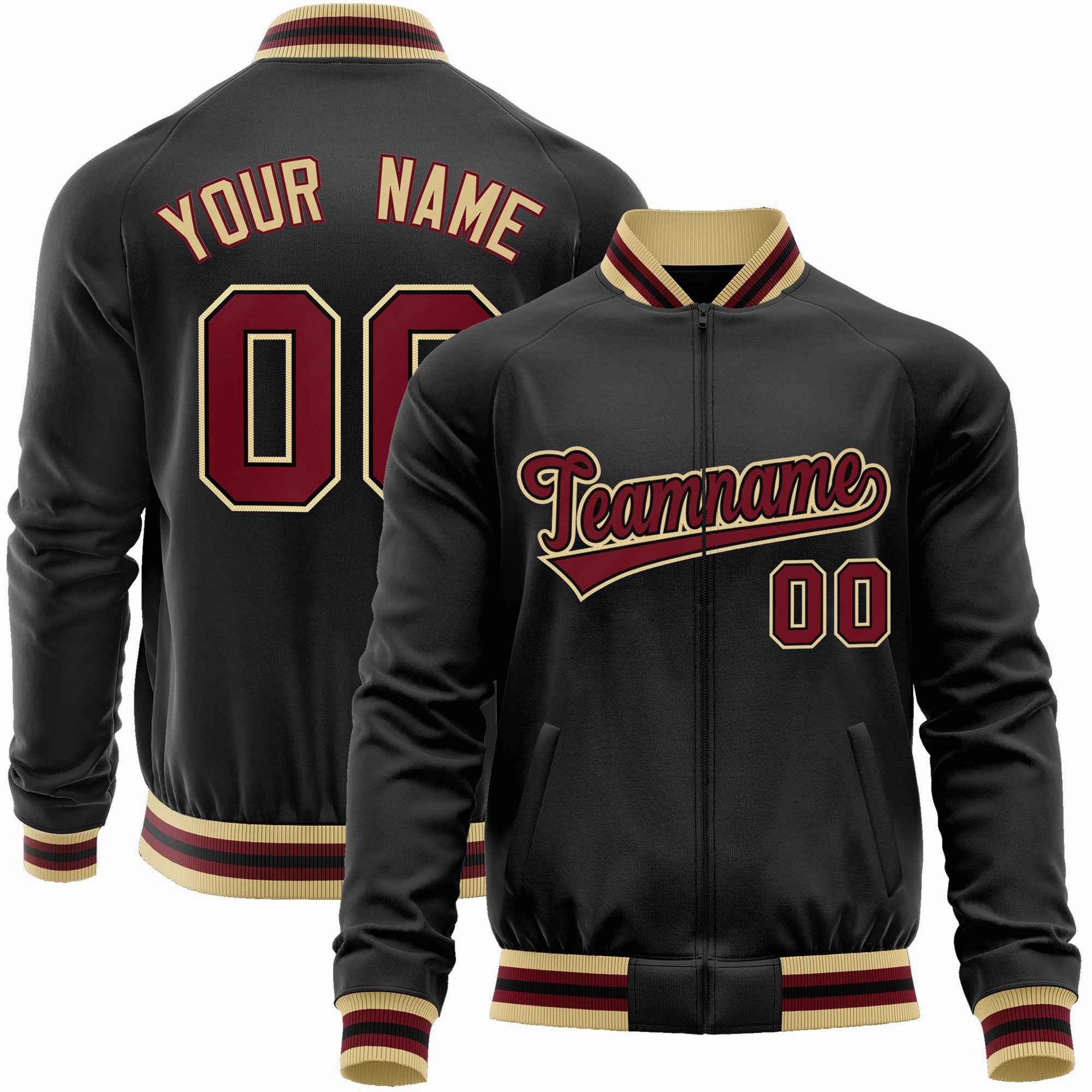 Custom Classic Style  Personalized Stitched Letters & Number Men/Women/Youth Varsity Full-Zip Baseball Jacket