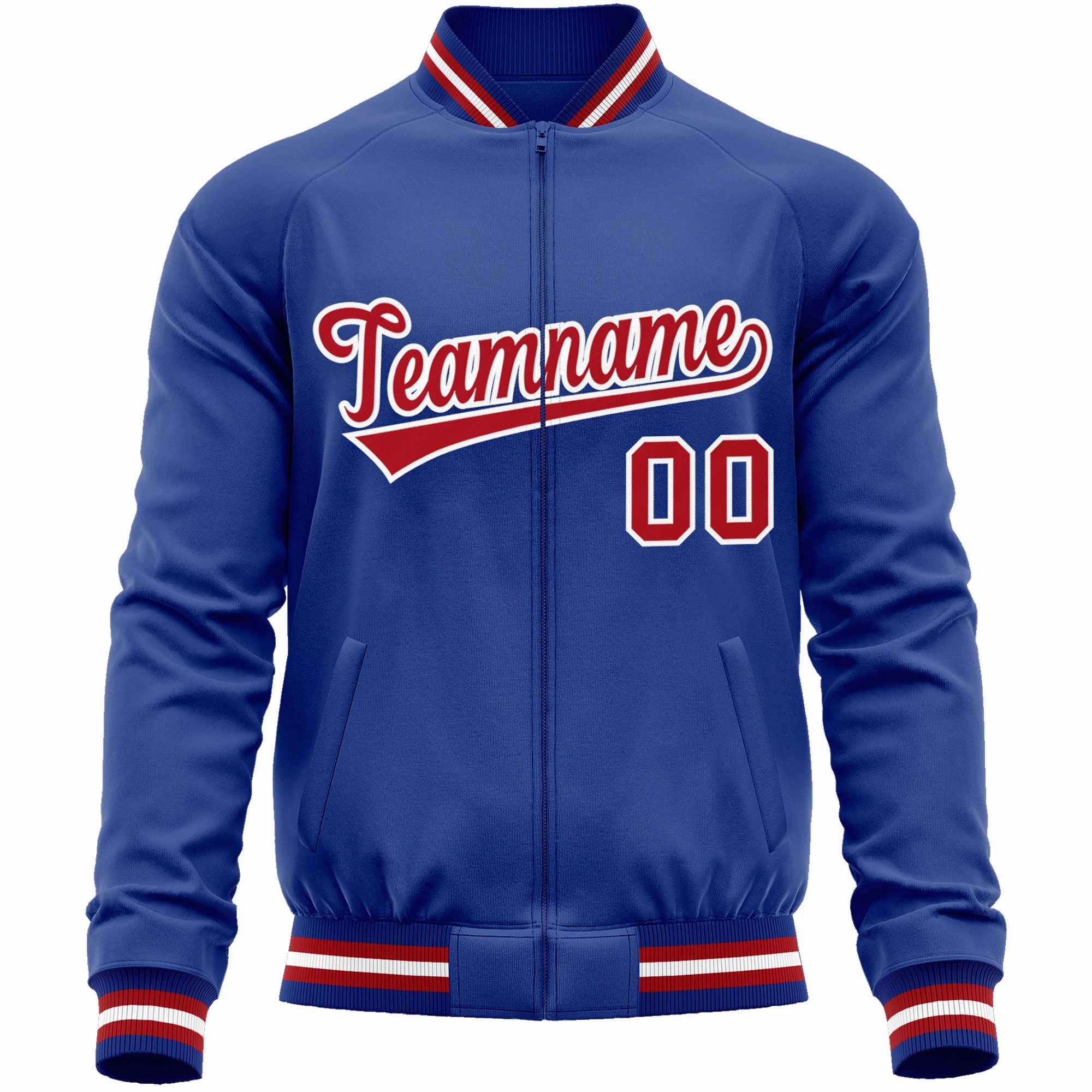 Custom Classic Style  Personalized Stitched Letters & Number Men/Women/Youth Varsity Full-Zip Baseball Jacket