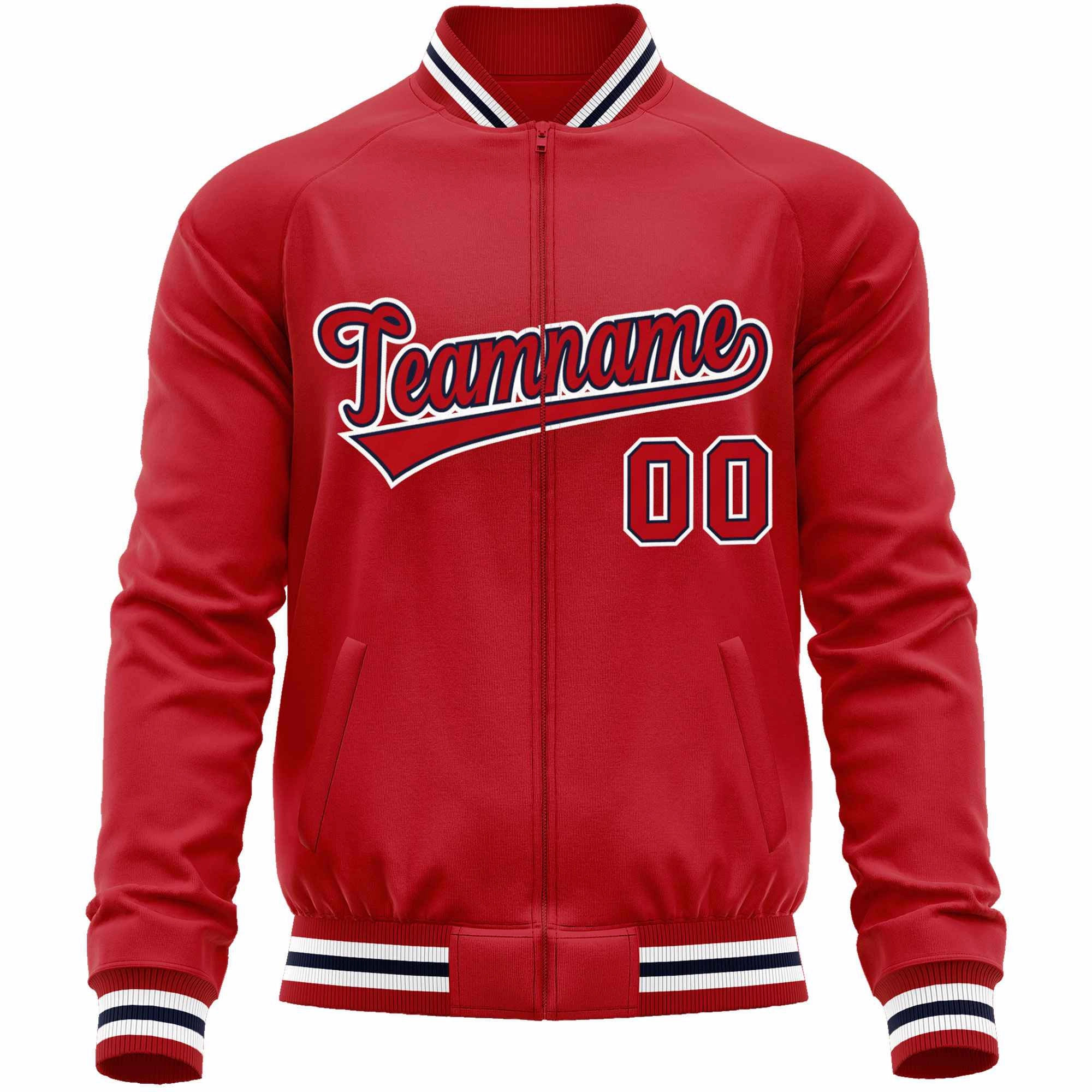 Custom Classic Style  Personalized Stitched Letters & Number Men/Women/Youth Varsity Full-Zip Baseball Jacket