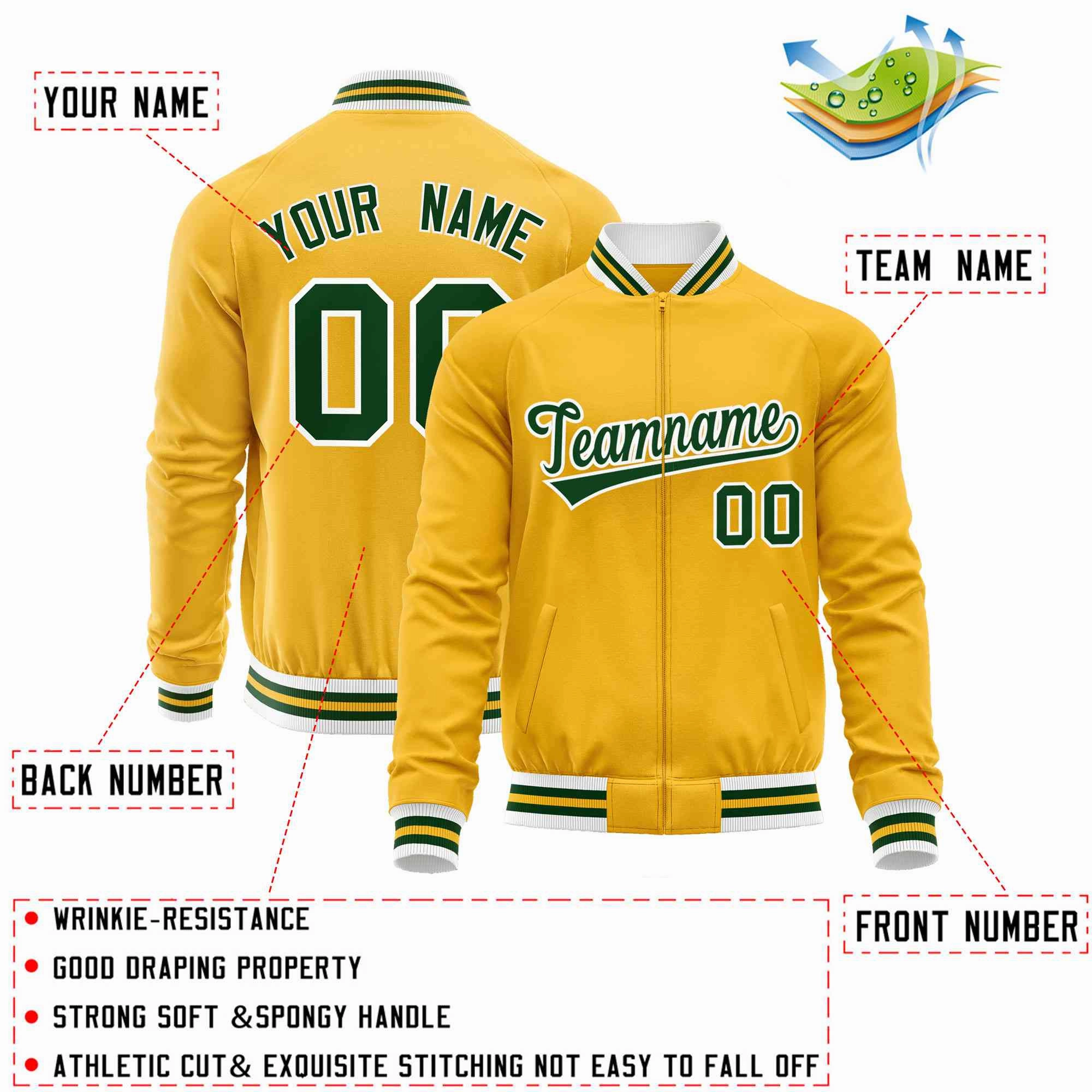 Custom Classic Style  Personalized Stitched Letters & Number Men/Women/Youth Varsity Full-Zip Baseball Jacket