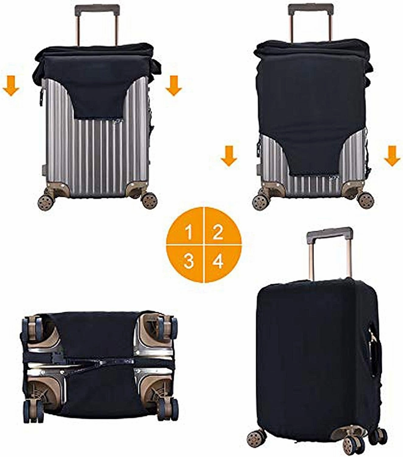 Custom Luggage Cover, Personalized Carolina Suitcase Cover for Vacation Travel, Design Your Name and Number Washable Elastic Luggage Protector Gifts for Men Women Fans