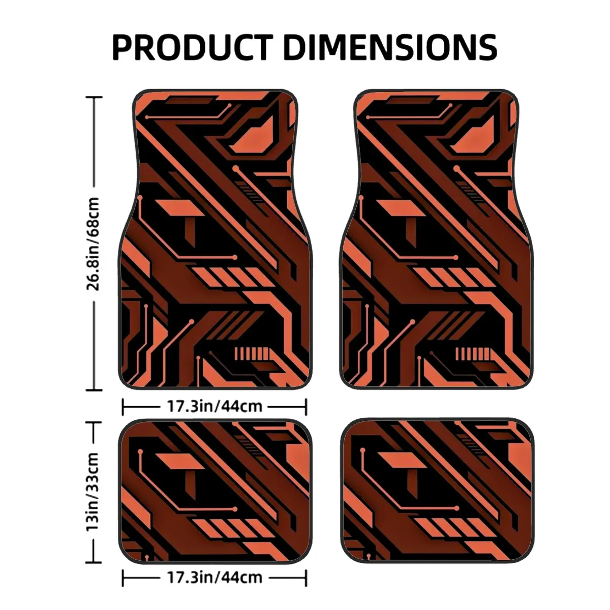 Cyberpunk Inspired Pattern Automotive Floor Mats