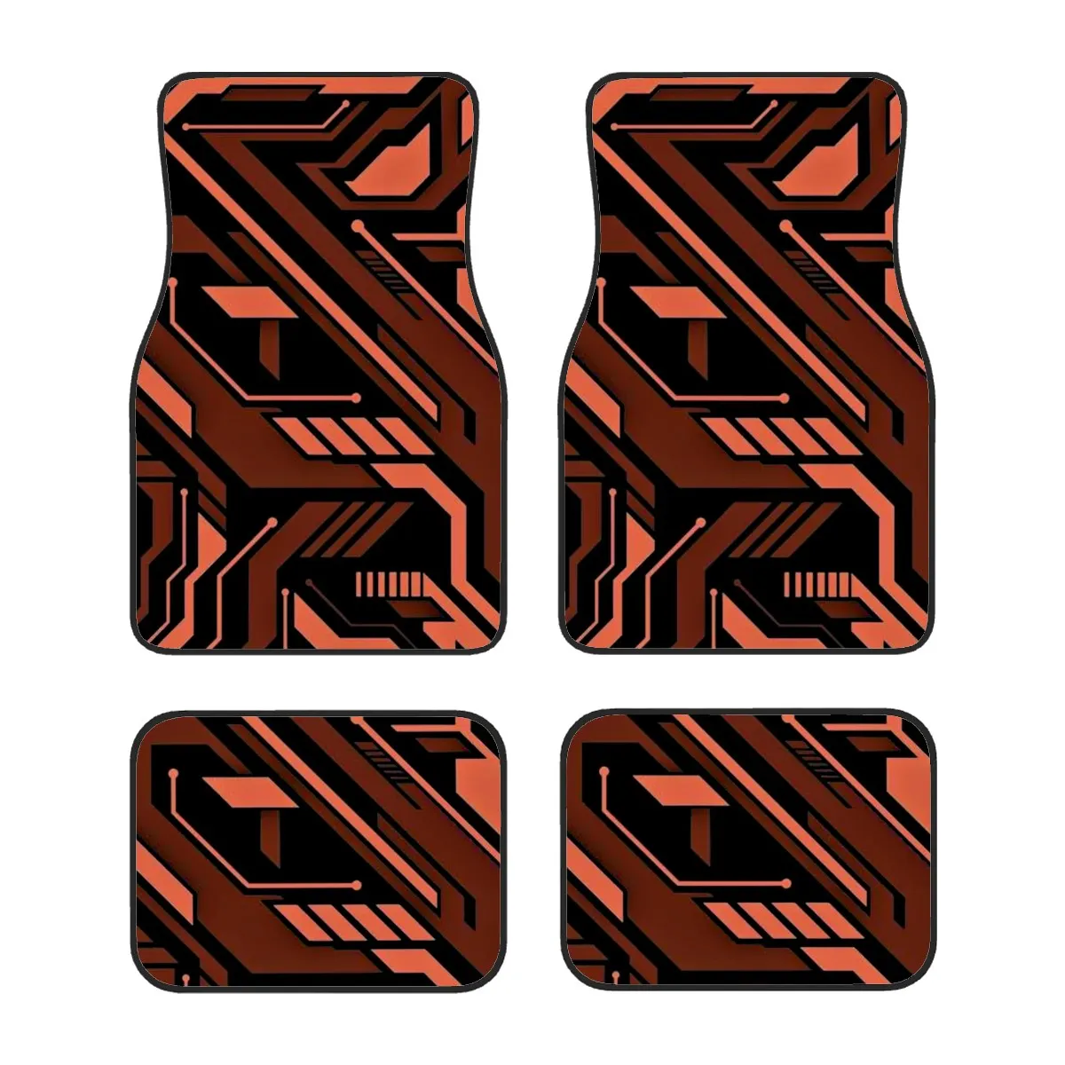 Cyberpunk Inspired Pattern Automotive Floor Mats