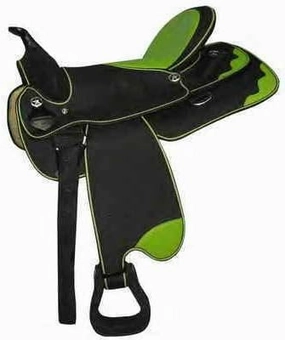 D&L Saddlery Classic Western Barrel Racing Handmade Synthetic Cordura Horse Saddle Lightweight Barrel Racing Saddle Trail Tack Equestrian Horse Saddle Tack Size 10" to 18" inches Seat, SYN46