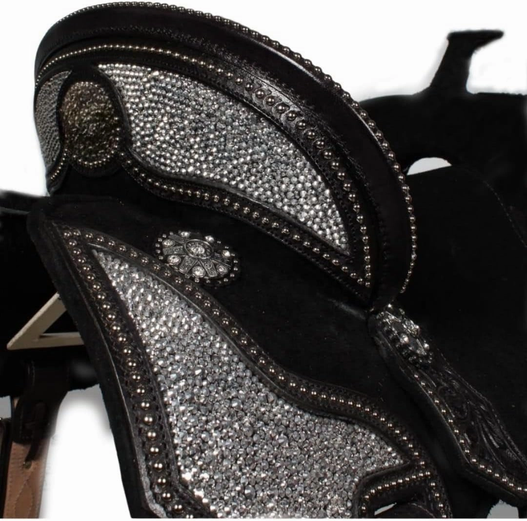 D&L SADDLERY Horse Saddles Western Barrel Racing Wooden Tree Handmade Leather Comfort for Horses Trail Equestrian Tooled Carved Horse Saddle Riding Size: 10-18 inches Seat, EA02