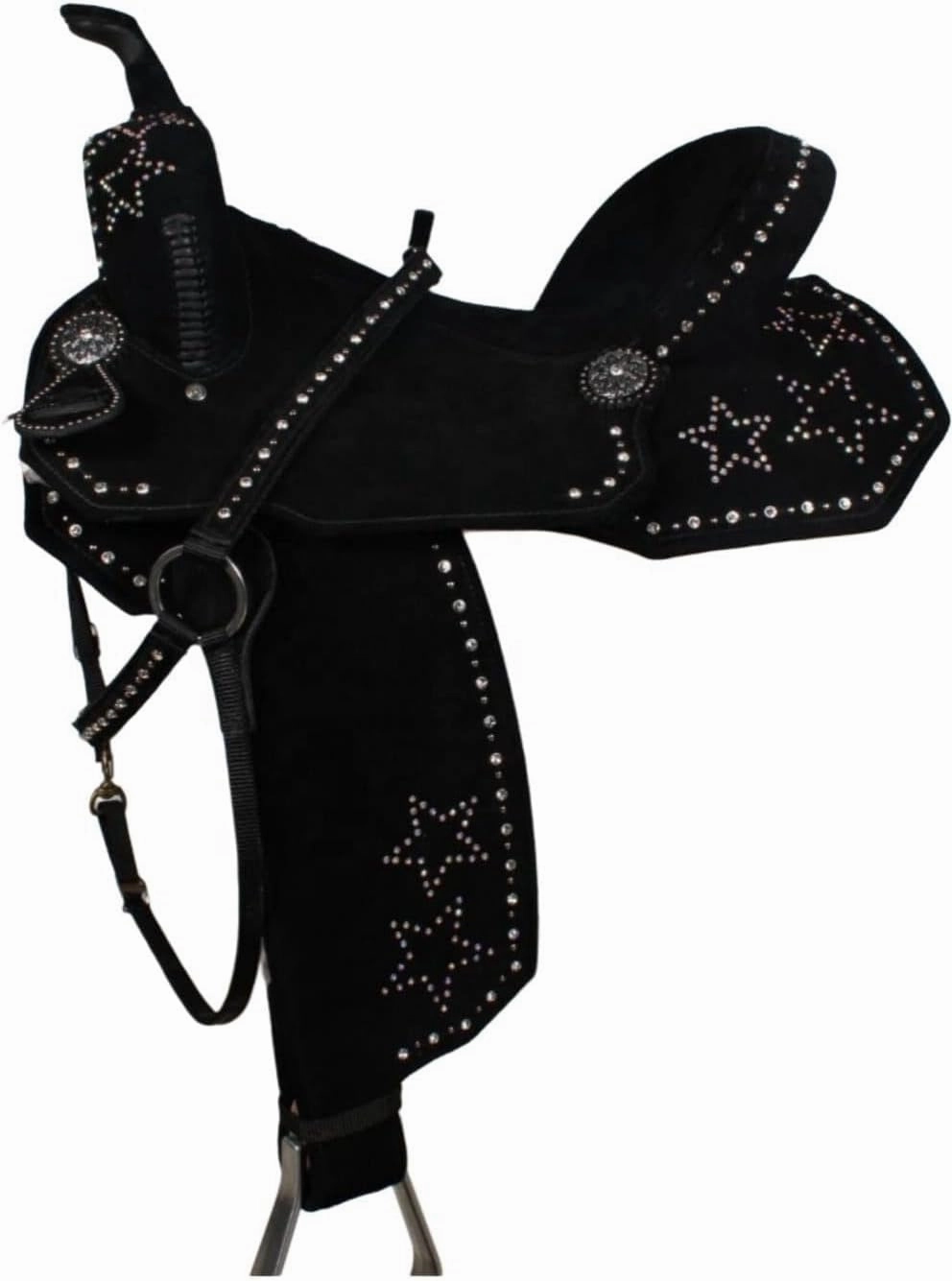D&L SADDLERY Horse Saddles Western Barrel Racing Wooden Tree Handmade Leather Comfort for Horses Trail Equestrian Tooled Carved Horse Saddle Riding Size: 10-18 inches Seat, EA04