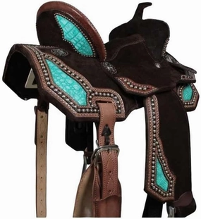 D&L SADDLERY Horse Saddles Western Barrel Racing Wooden Tree Handmade Leather Comfort for Horses Trail Equestrian Tooled Carved Horse Saddle Riding Size: 10-18 inches Seat, EA