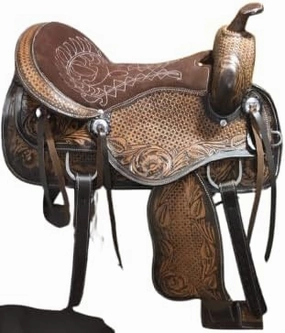 D&L Saddlery Western Barrel Racing Horse Saddles Trail Equestrian Horse Saddle Classic Quality Premium Leather Comfort for Horse Riding Size:10-18 inches Seat Available BRL30