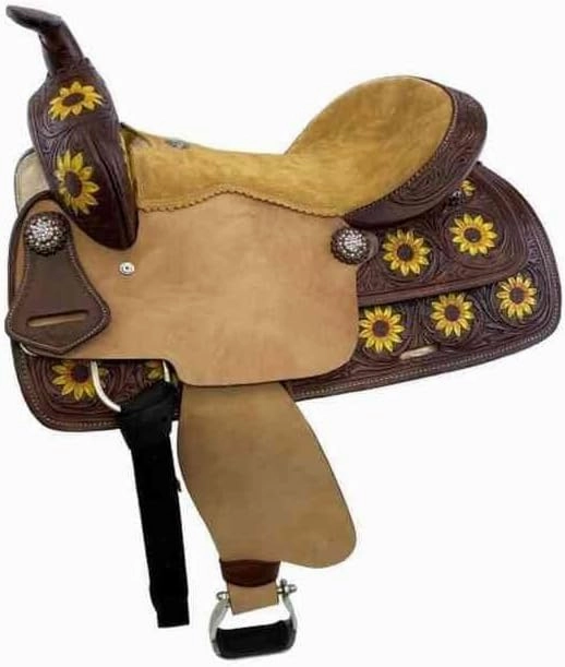 D&L SADDLERY Western Barrel Racing Horse Saddles Trail Equestrian Horse Saddle Classic Quality Premium Leather Comfort for Horse Riding Size:10-18 inches Seat Available, JH10