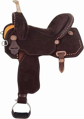D&L SADDLERY Western Barrel Racing Wooden Tree Horse Saddles Handmade Leather Comfort for Horses Trail Equestrian Tooled Carved Horse Saddle Riding Size: 10-18 inches Seat, ER12
