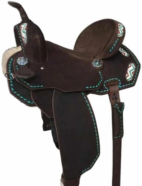 D&L SADDLERY Western Barrel Racing Wooden Tree Horse Saddles Handmade Leather Comfort for Horses Trail Equestrian Tooled Carved Horse Saddle Riding Size: 10-18 inches Seat, ER22