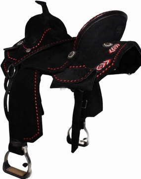 D&L SADDLERY Western Barrel Racing Wooden Tree Horse Saddles Handmade Leather Comfort for Horses Trail Equestrian Tooled Carved Horse Saddle Riding Size: 10-18 inches Seat, EW05