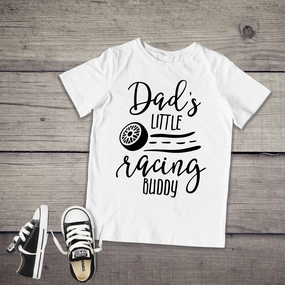 Dad's Little Racing Buddy Shirt or Bodysuit - Cute Baby Shirt - Baby Boy - car racing shirt - future racer - fathers day shirt