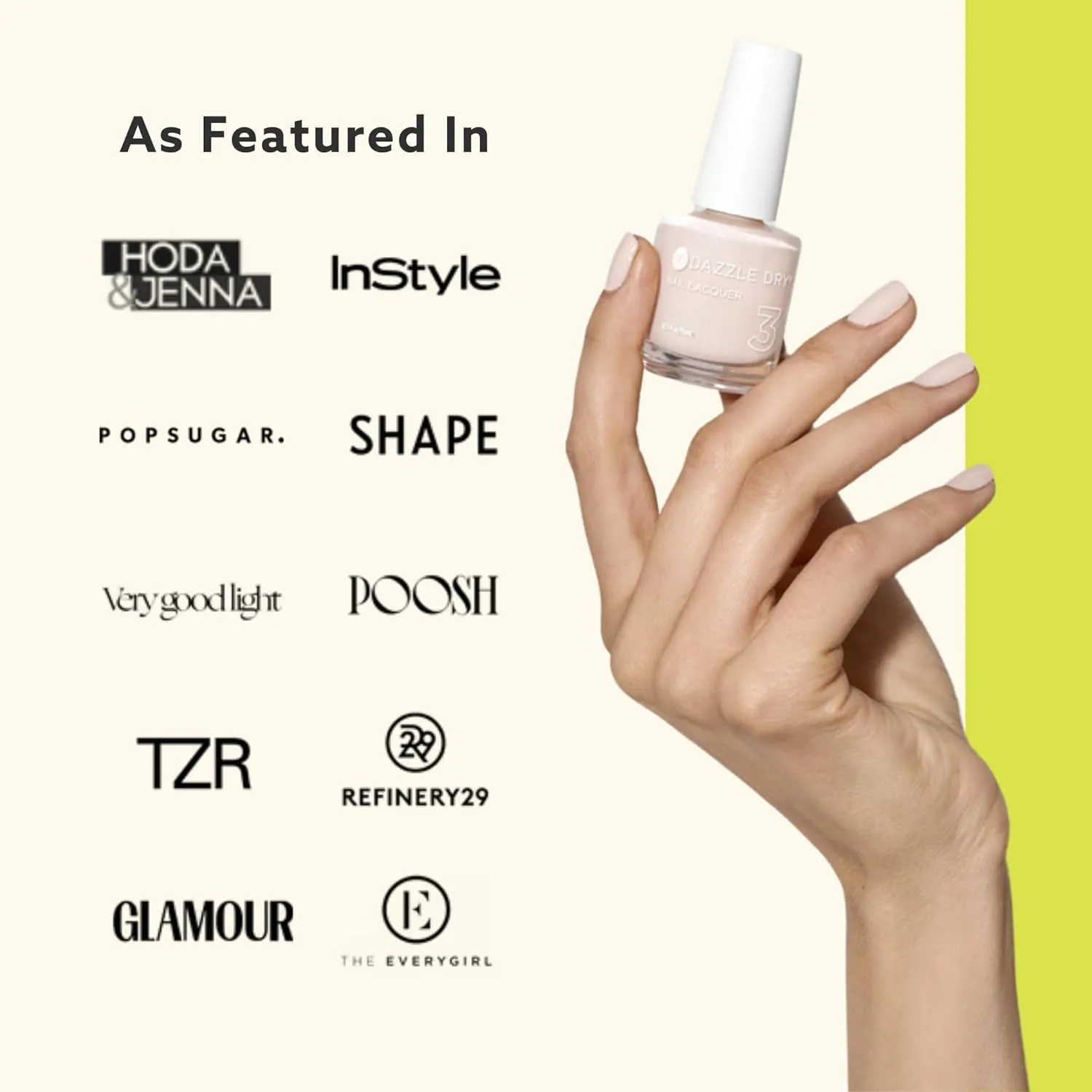 Dazzle Dry Mini Kit 4 Step System - Broadway Beige, a cool and medium greige with purple undertones. Full coverage cream. (5 Piece Kit / 5 Manicures)