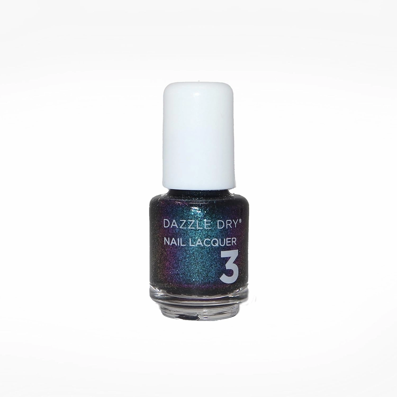 Dazzle Dry Nail Mini Lacquer (Step 3) - Blue Blood - A full coverage galaxy-inspired shimmer that shifts blue, purple and green against a black base. (0.17 fl oz / 5 Manicures)