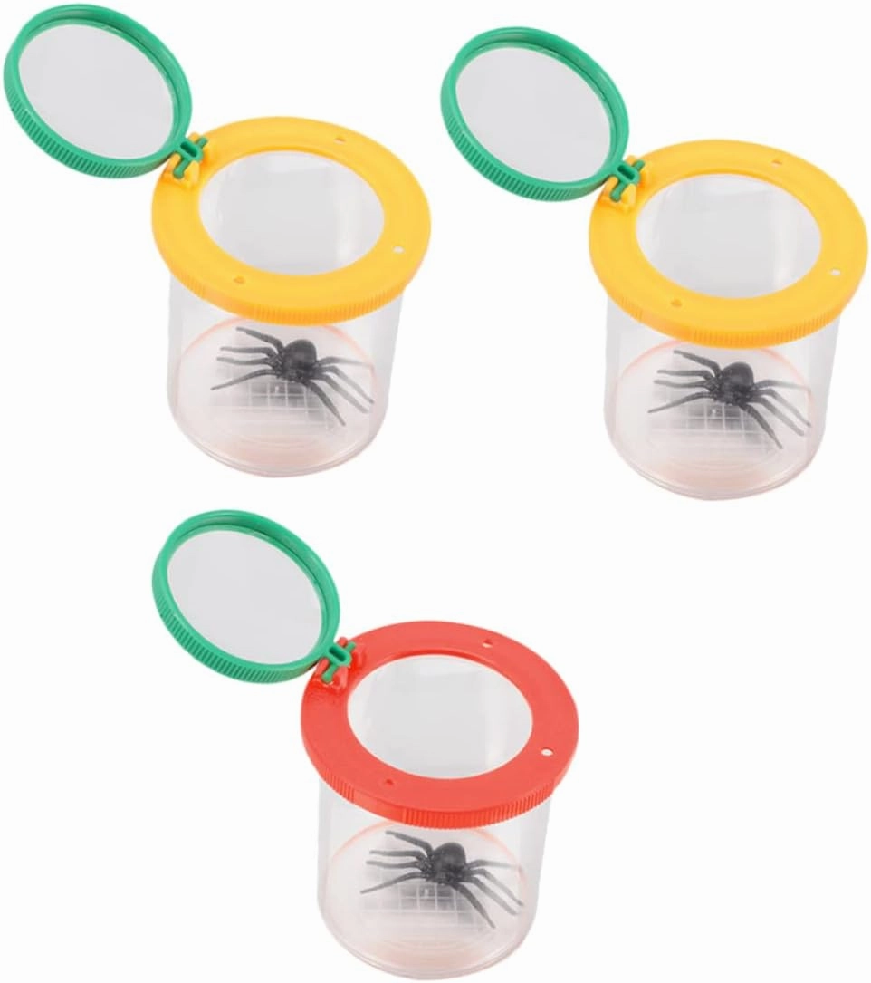 DECHOUS Plastic Magnifying Viewer Observation Lid 3pcs Set for Boys and Girls Insect Study