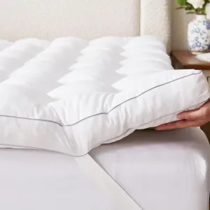 Decroom 3 Inch Memory Foam Mattress Topper Queen Size for Back Pain Relief, Thicked Down Alternative-Lined Mattress Pad，Filled with Breathable & Soft Memory Foam Pillow Top, 80x60x3 Inch