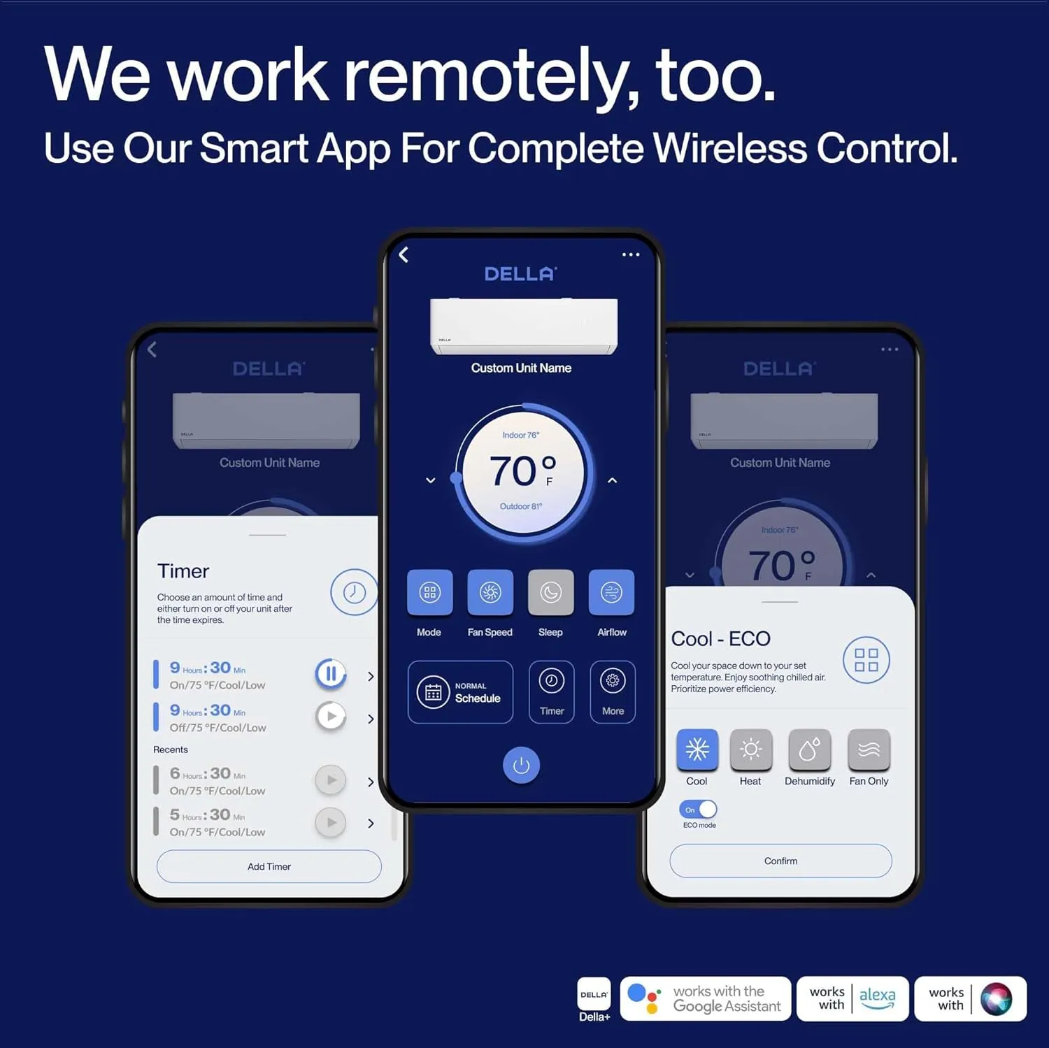 DELLA Hyper Heat Lower as -13°F 18,000 BTU WiFi Mini Split,Work with Alexa,Energy Star 230V 22 SEER2,Cools Up to 1,000 Sq. Ft,Inverter AC with 1.5 Ton Pre-Charged Heat Pump & 16.4ft Installation Kits