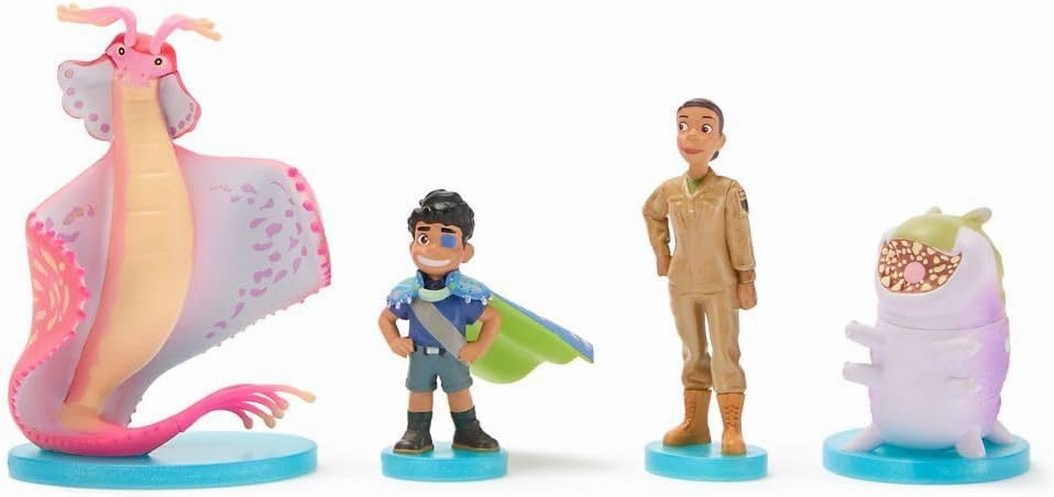 DISNEY STORE Official Elio Figure Set – 8 Fully Sculpted Disney Figures Including Elio, Olga, Lord Grigon & More in Double-Tiered Box with Scenic Backgrounds