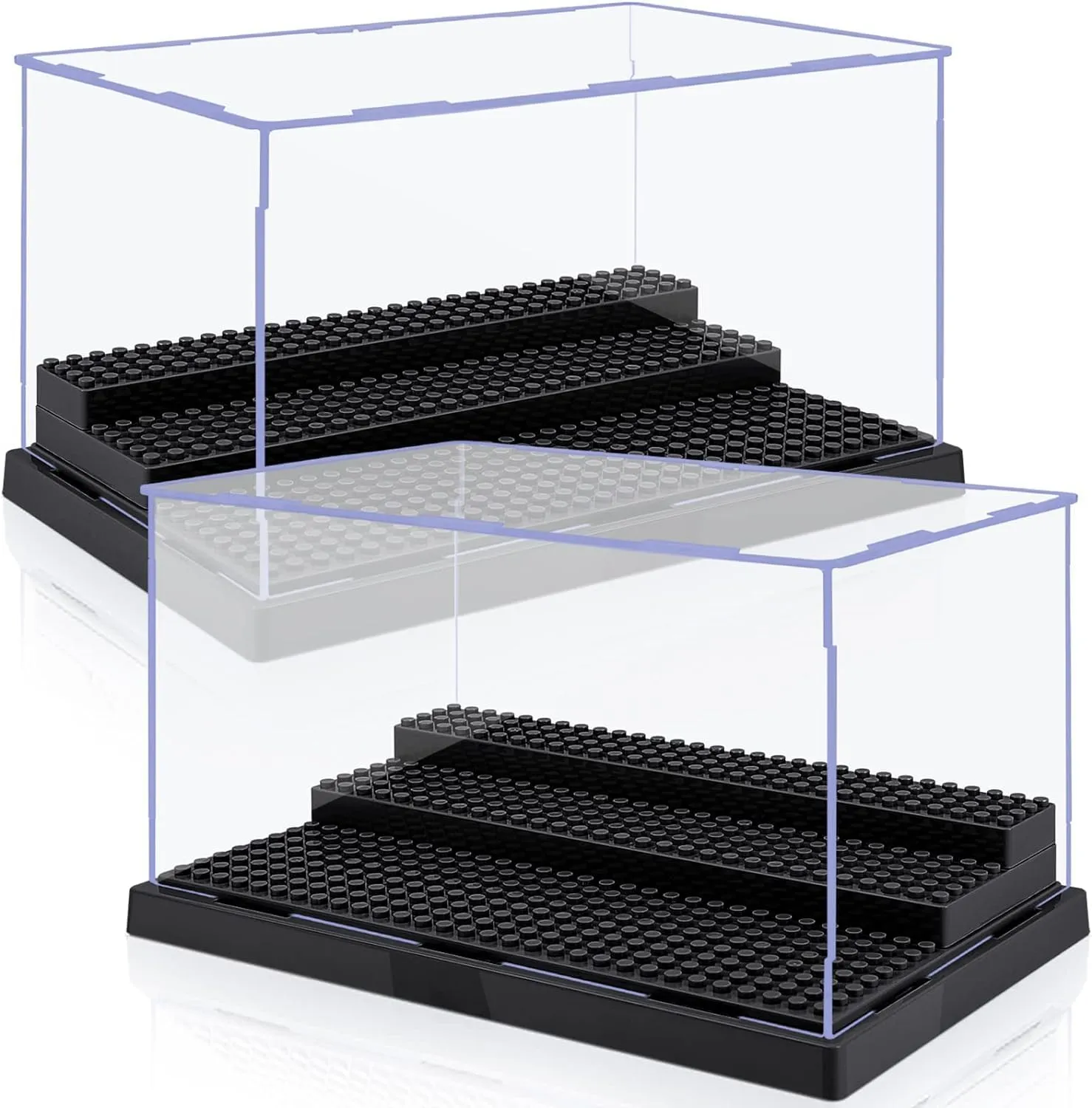 Display Case for Minifigure Action Figures Blocks, Removable Acrylic Display Box Storage for Collection Bricks Blocks Toys Models Minifigures
